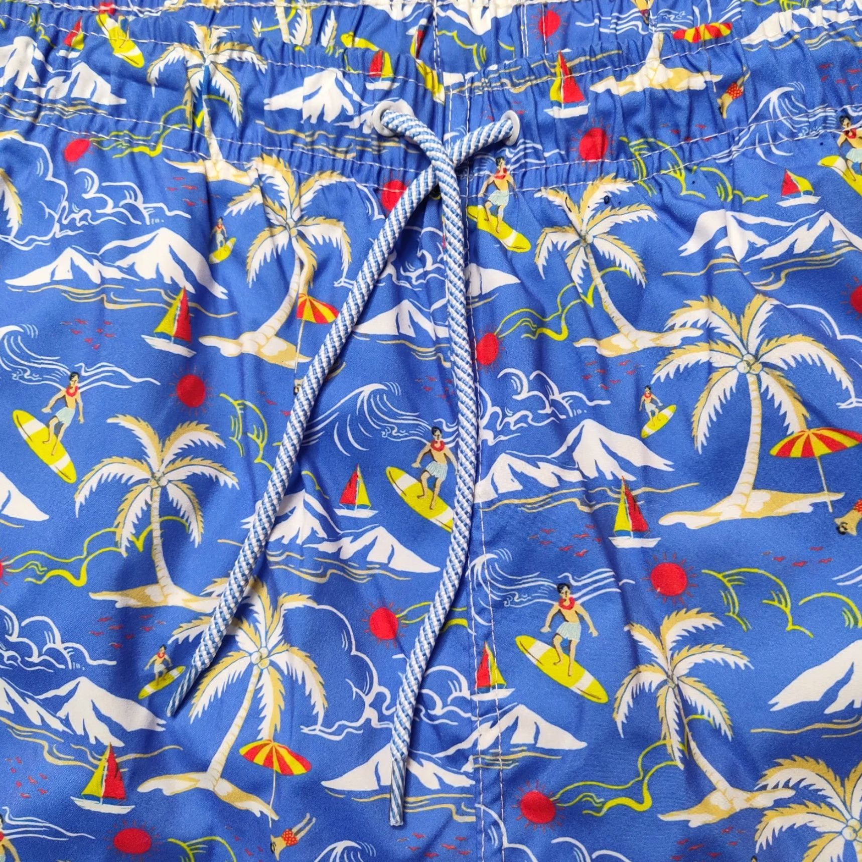 Tailorbyrd TAILORBYRD Men Swim Shorts 7" Blue Hawaiian Surfer Lined M Medium Bottom Beach Surfwear NEW Size US 31 - 6 Thumbnail