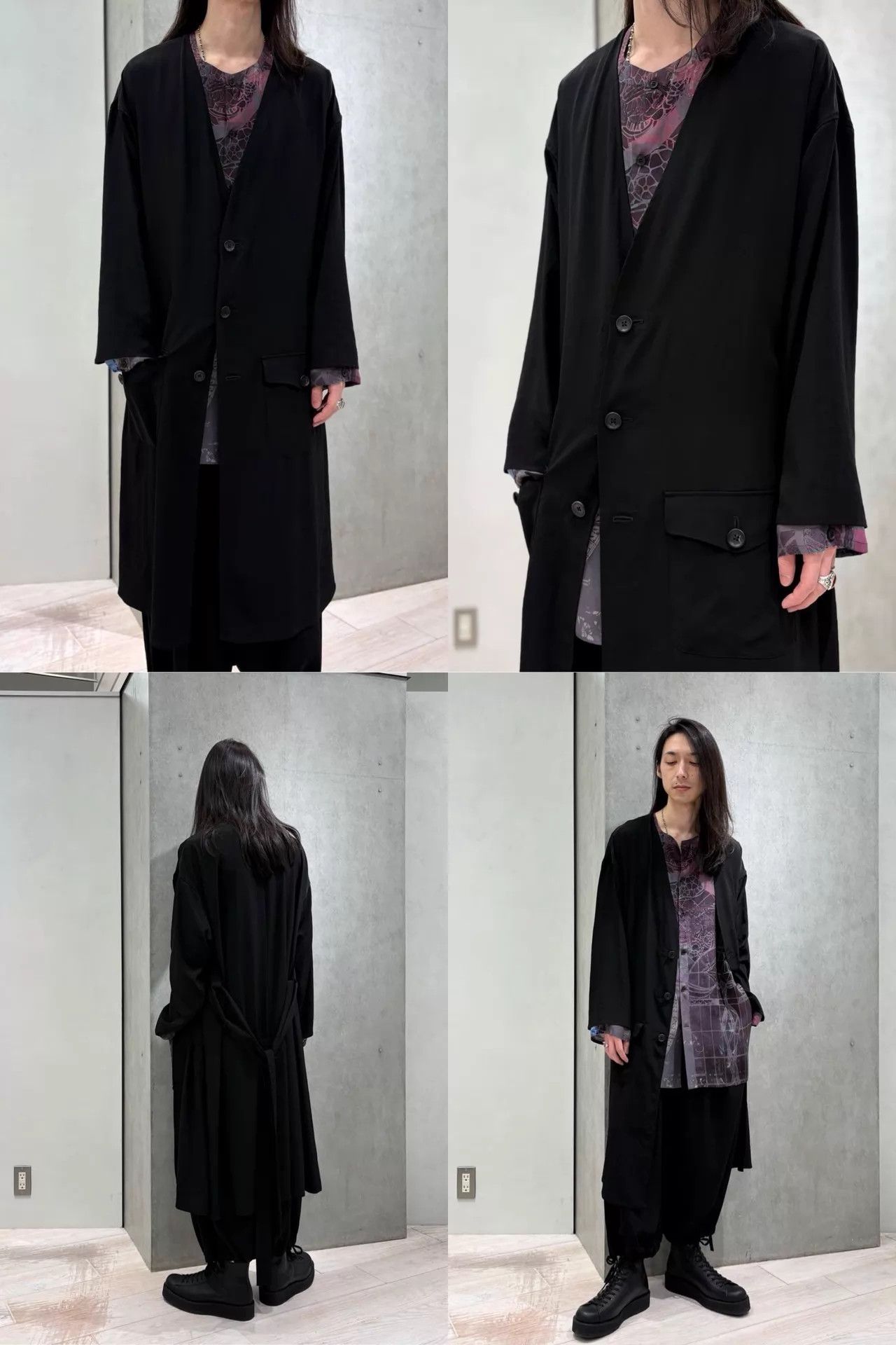 Yohji Yamamoto Yohji Yamamoto 26SS Collarless Tie Triacetate Coat Size US L / EU 52-54 / 3 - 7 Thumbnail