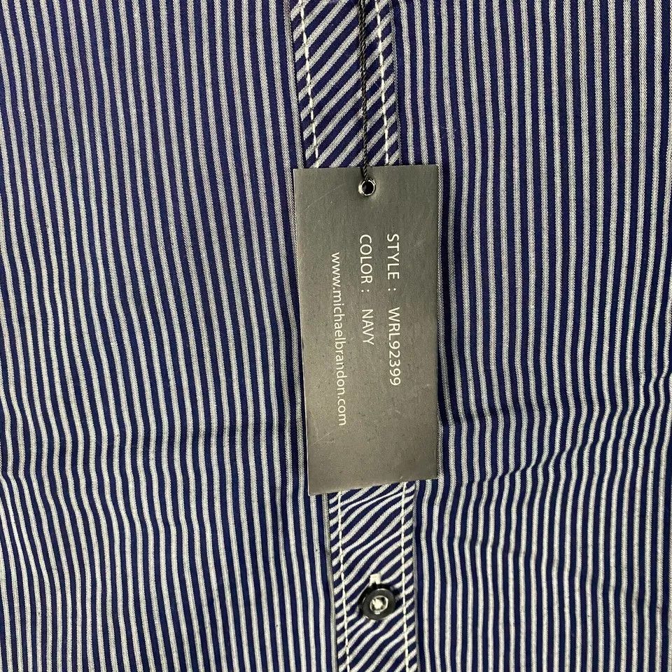 Other Michael Brandon Dress Shirt Men's Medium Striped Roll Sleeve Size US M / EU 48-50 / 2 - 3 Thumbnail