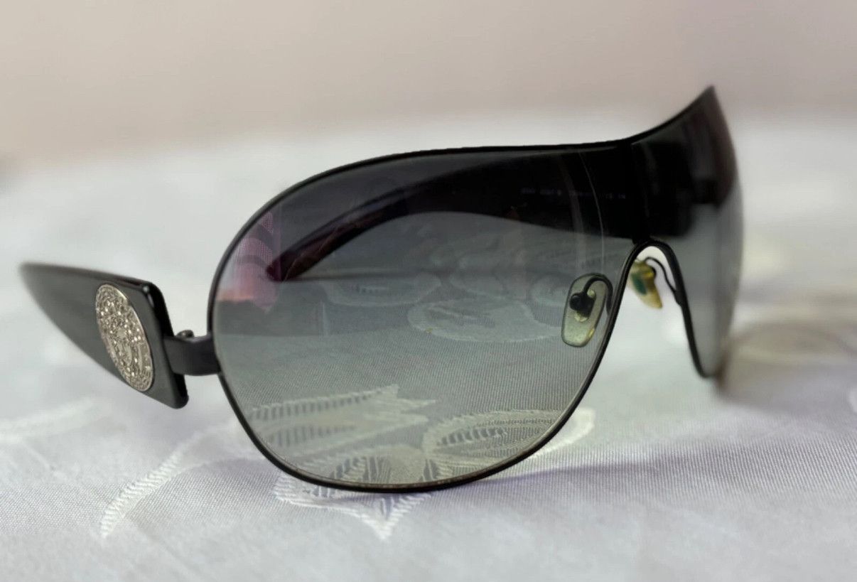 Versace Versace Wrap Sunglasses Medusa logo Swarovski crystals Size ONE SIZE - 3 Thumbnail