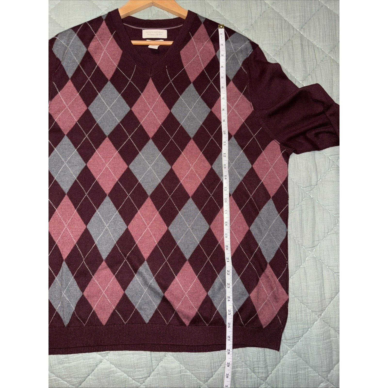 Banana Republic Banana Republic Men's Argyle Silk Cashmere Sweater XL 54023 Size US XL / EU 56 / 4 - 8 Thumbnail