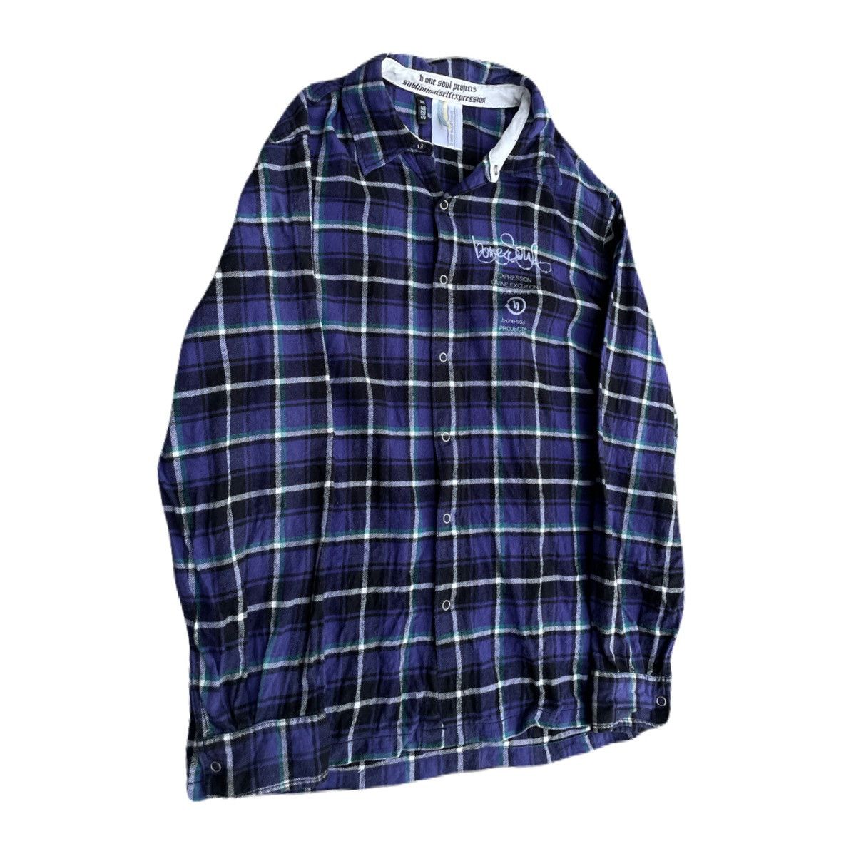 If Six Was Nine 2000s Japanese archive Poem Grafitti Plaid Shirts Vkei Y2K Size US M / EU 48-50 / 2 - 5 Thumbnail