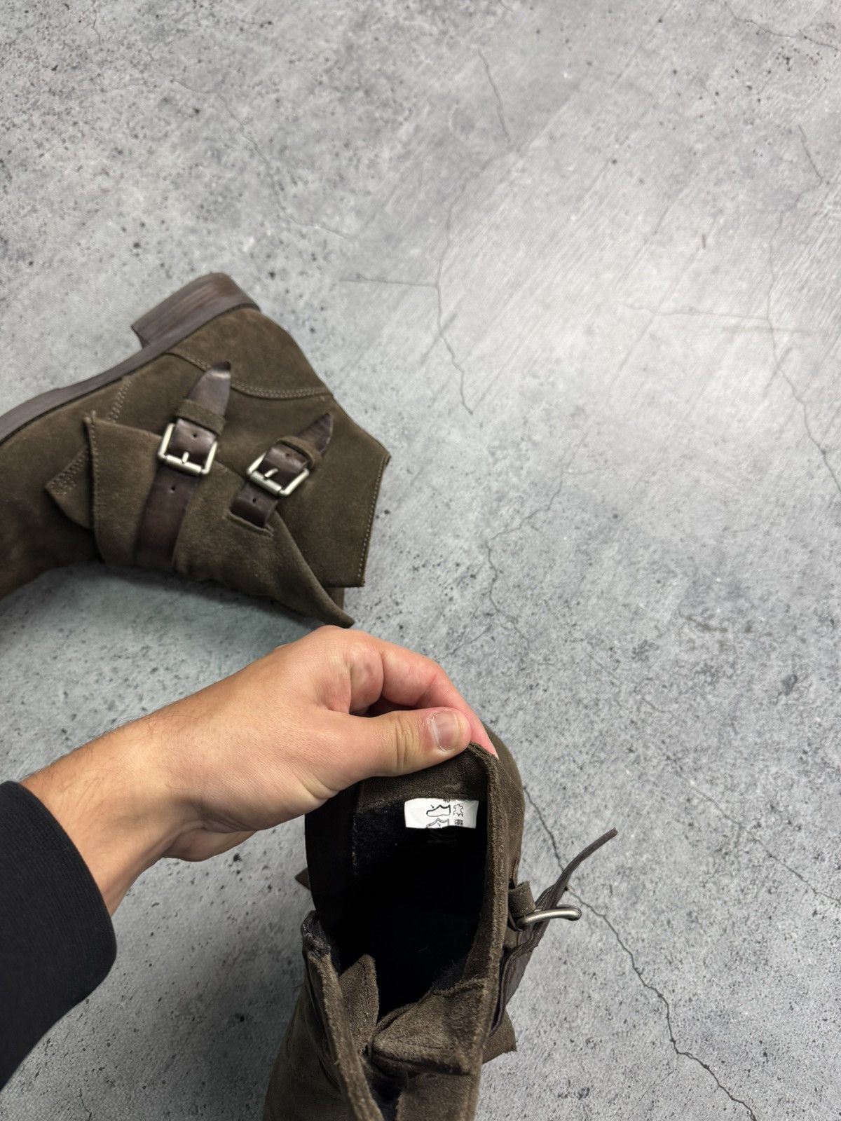 Japanese Brand Leather Suede Y2K Boots With Leather Straps Avant Garde Size US 7 / EU 40 - 6 Thumbnail
