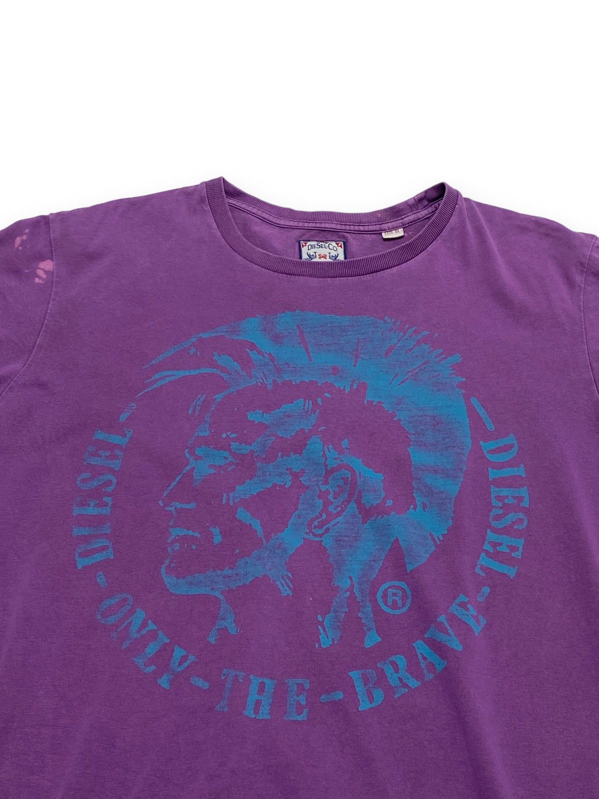 Diesel Vintage DIESEL Big Logo Punk Head Purple T Shirt Size US L / EU 52-54 / 3 - 2 Thumbnail