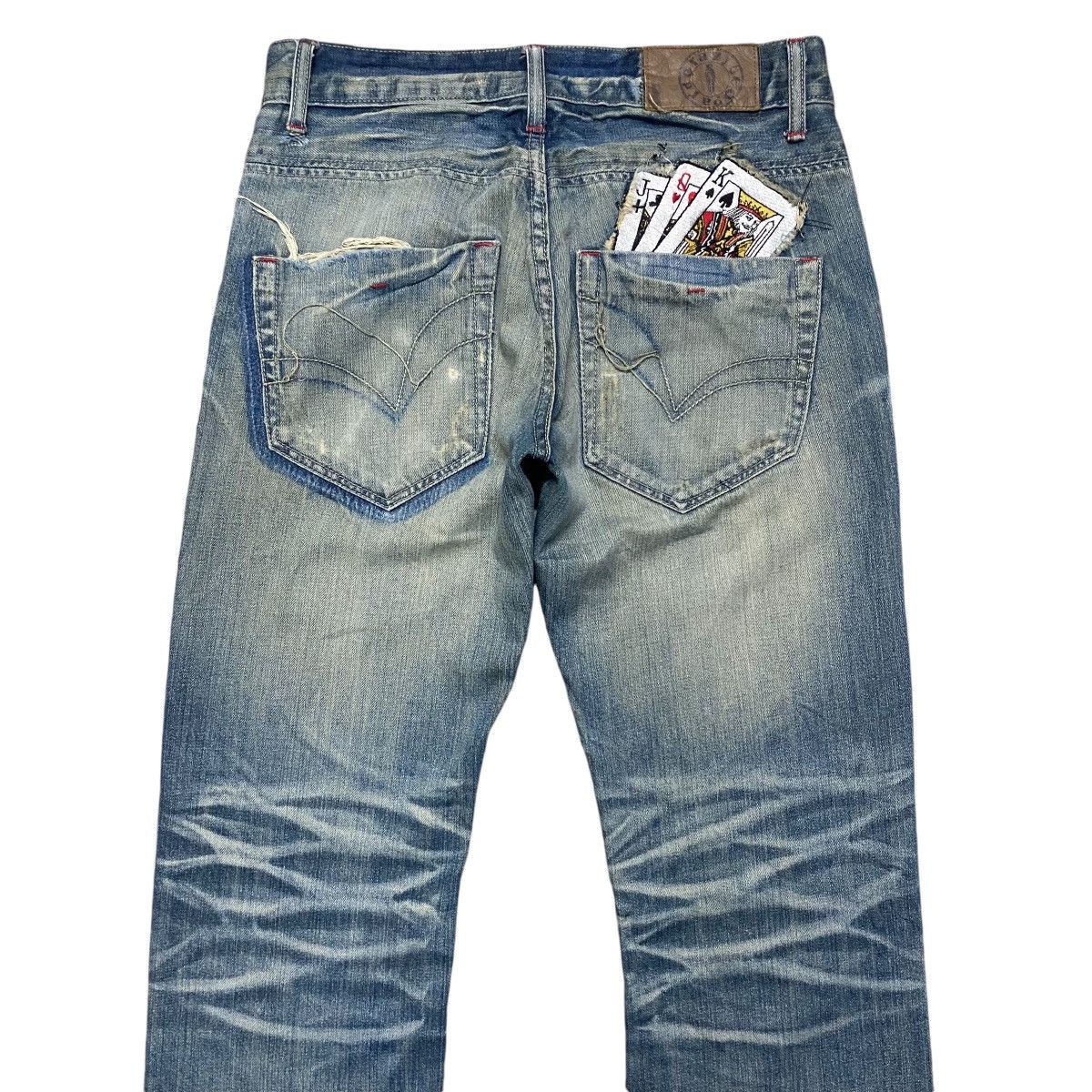 Japanese Brand CRAZY LEOPARD Denim Poker Jeans Ripped Size US 32 / EU 48 - 12 Thumbnail