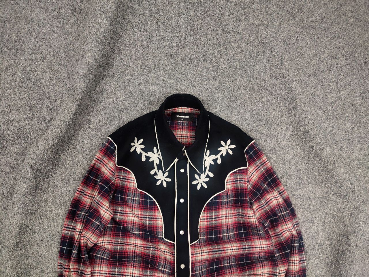Dsquared2 Dsquared2 Brushed Cotton Flannel Western Button Shirt In Red Size US S / EU 44-46 / 1 - 2 Thumbnail