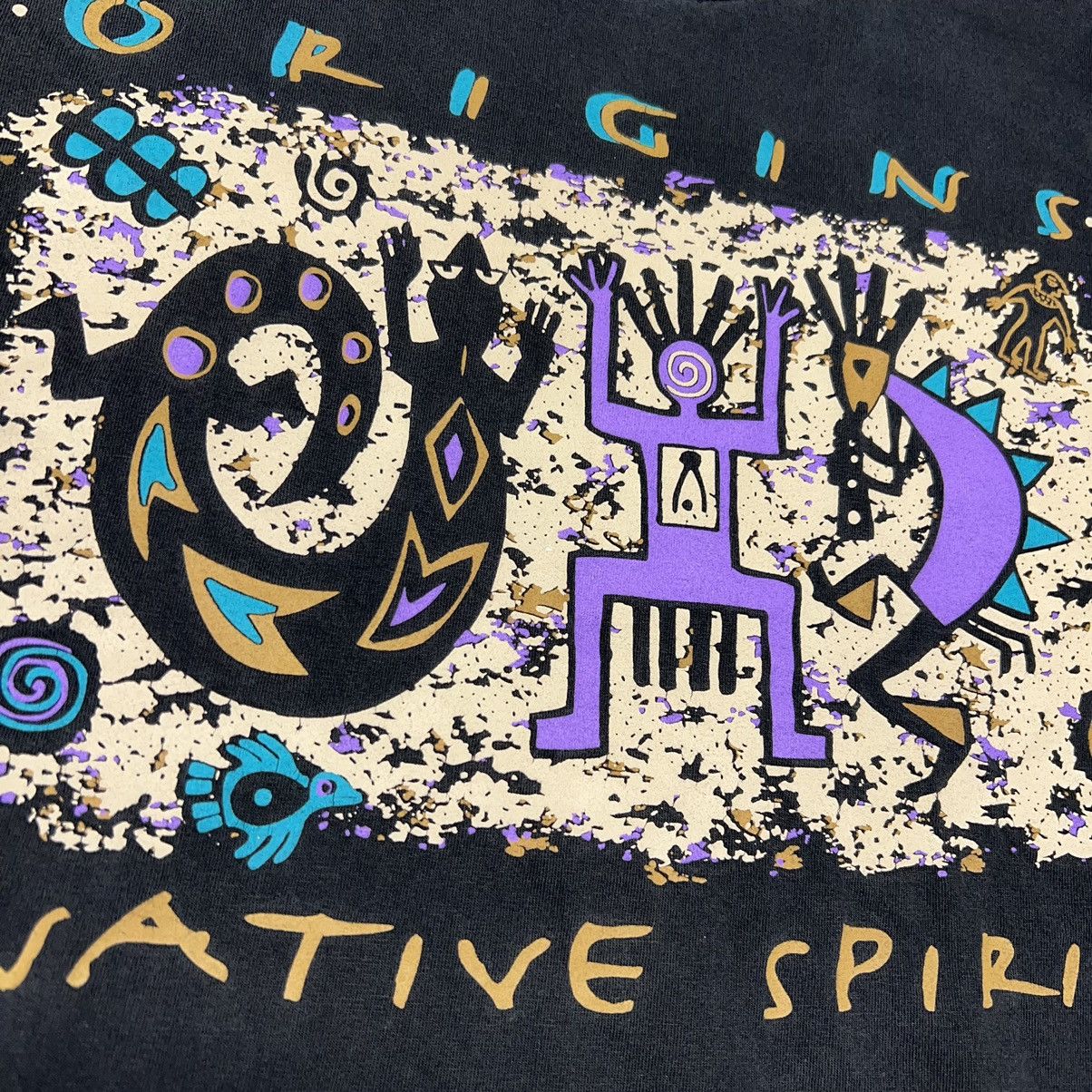 Vintage Sandals Tee Shirt Black Native Spirit Faded Graphic Y2K Size US XL / EU 56 / 4 - 3 Thumbnail