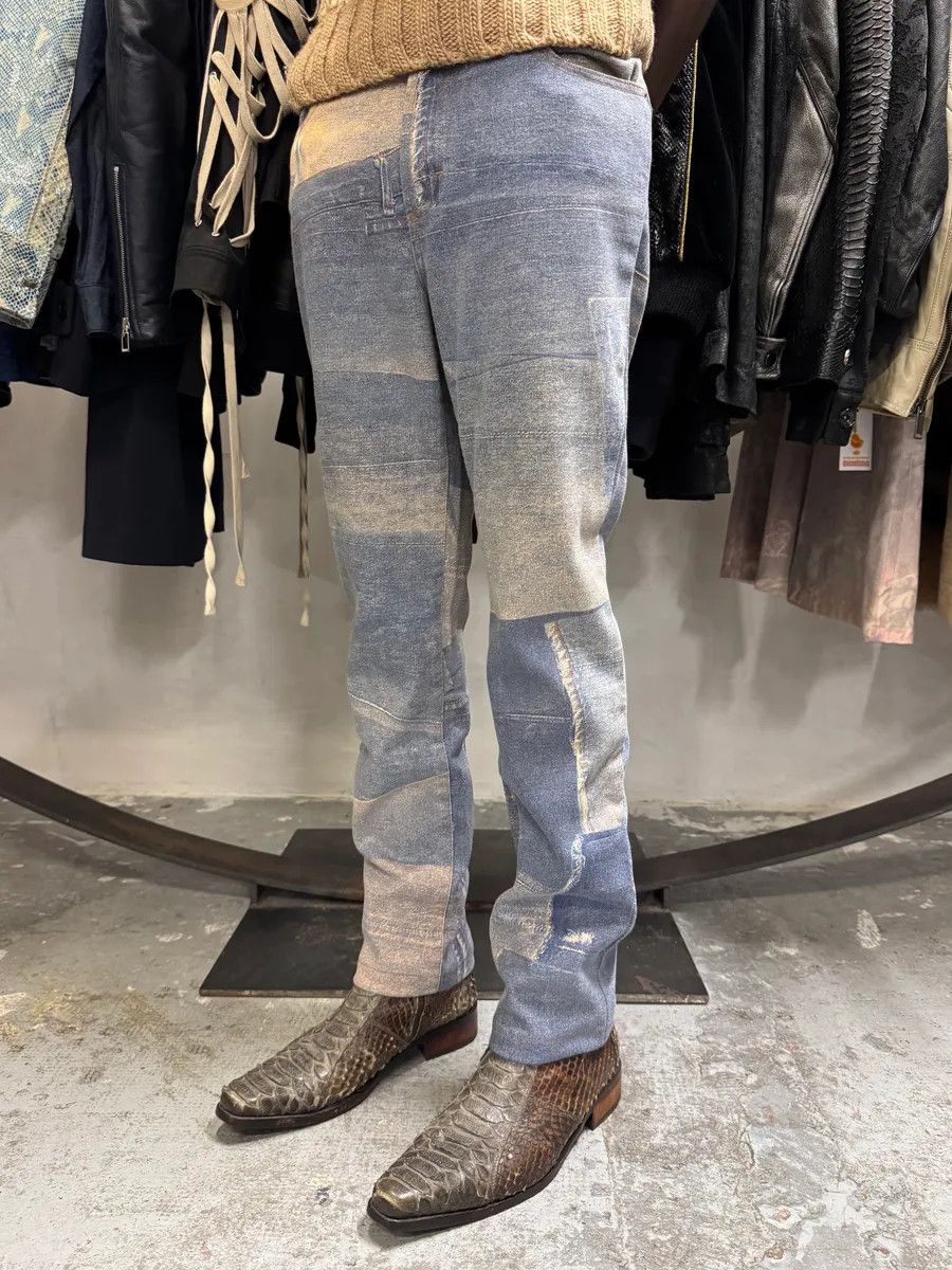 Just Cavalli 2000s Cavalli Trompe L’Œil Denim Effect Pants Size US 30 / EU 46 - 3 Thumbnail