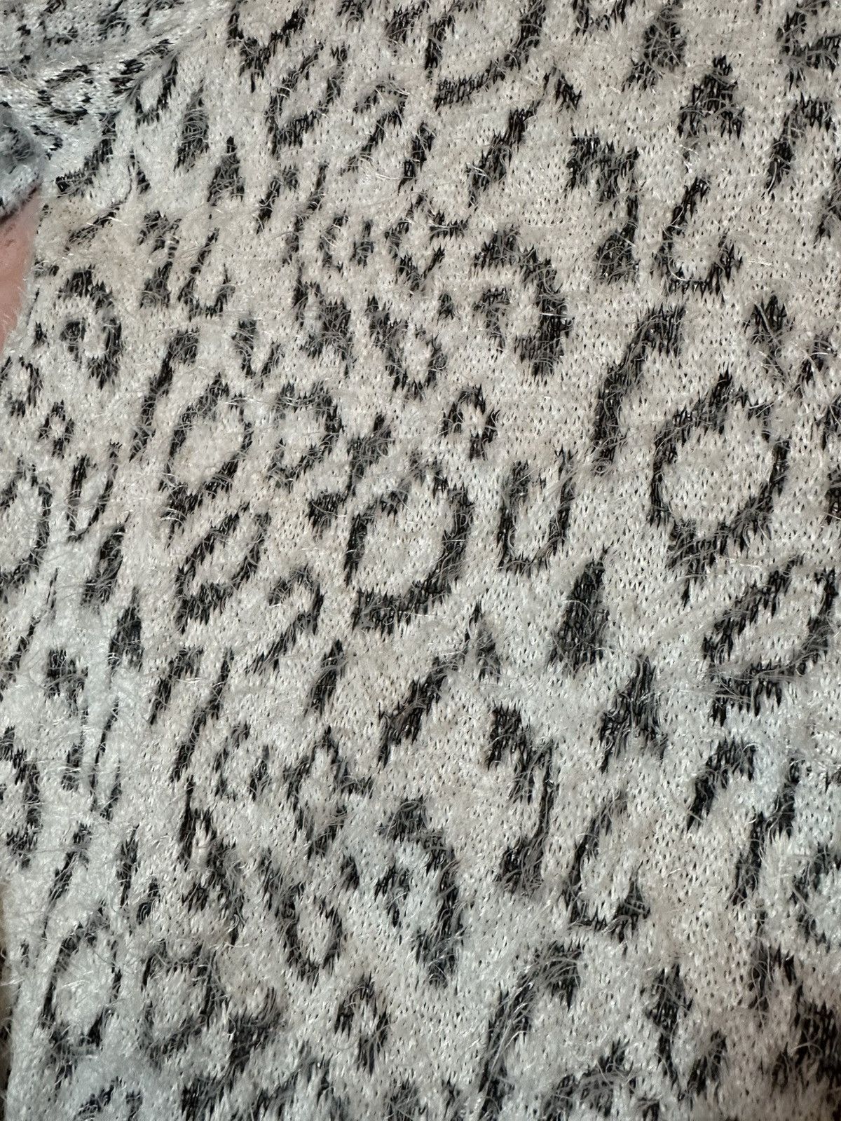 Other NWT Once & Again Gray Leopard Cowl Neck Textured Sweater Size M / US 6-8 / IT 42-44 - 5 Thumbnail