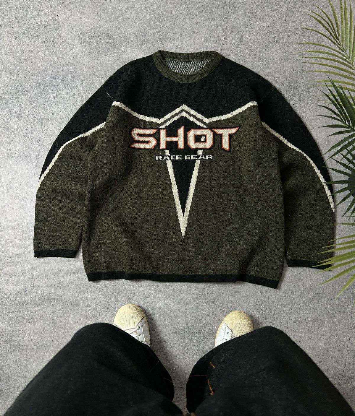 Schott Vintage Shot Race Gear big logo knit wool sweatshirt mens Size US L / EU 52-54 / 3 - 2 Thumbnail