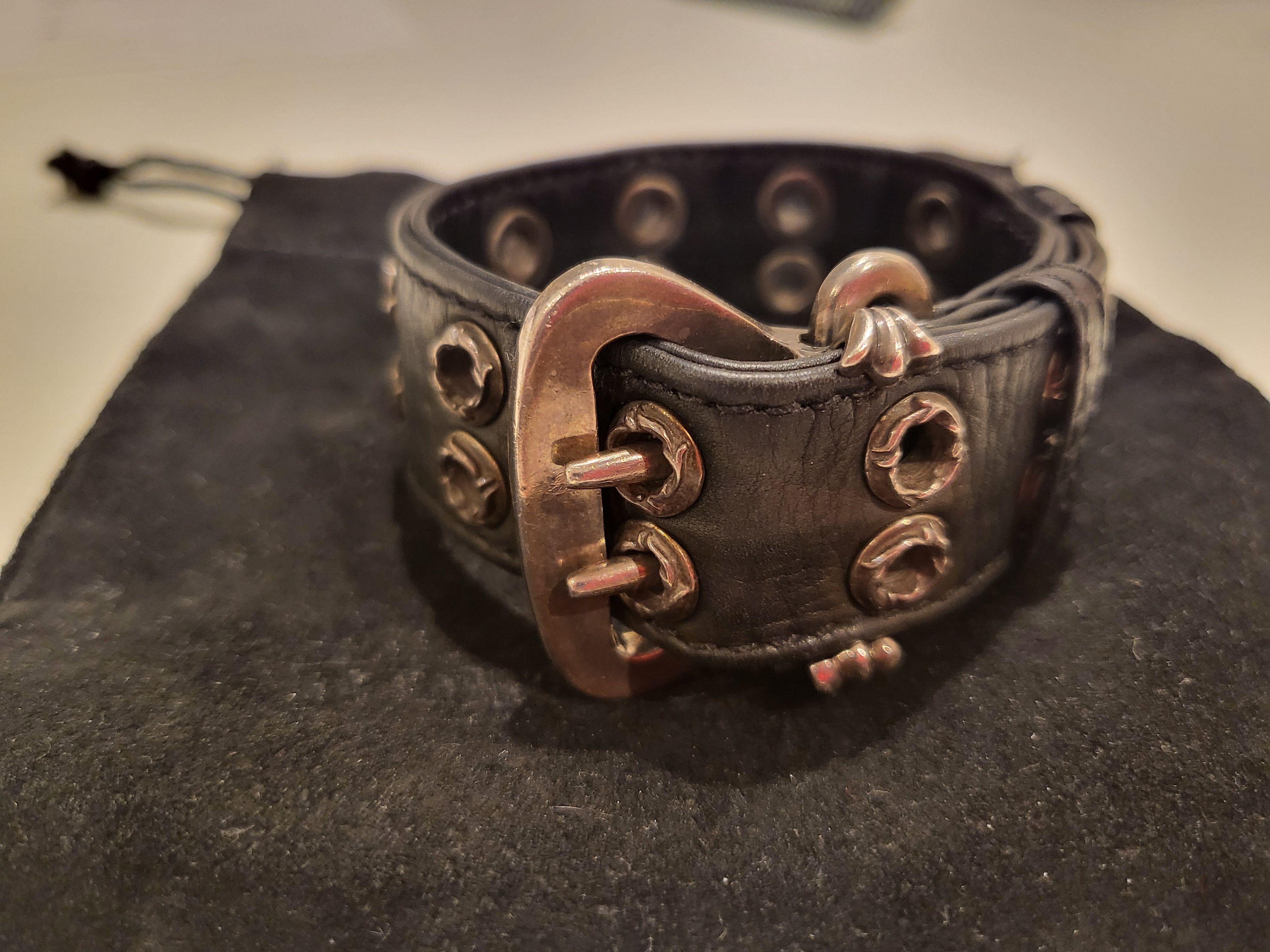Chrome Hearts Chrome Hearts Leather Sterling Grommet Bracelet 2003 Size ONE SIZE - 1 Thumbnail