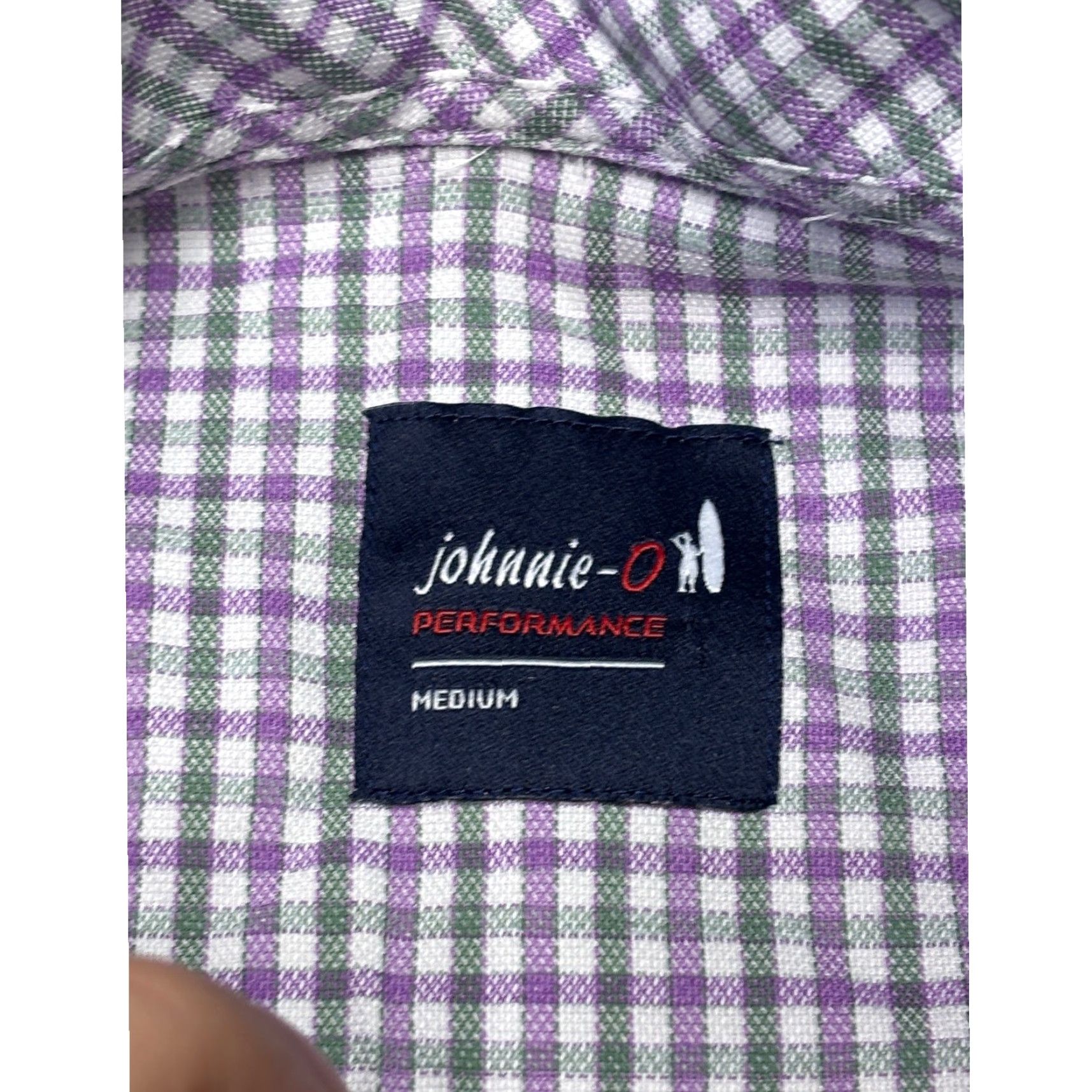 johnnie-O johnnie-O Performance Button-Down Shirt Gingham Check Long Sleeve Purple Green Mens Medium Size US M / EU 48-50 / 2 - 4 Thumbnail