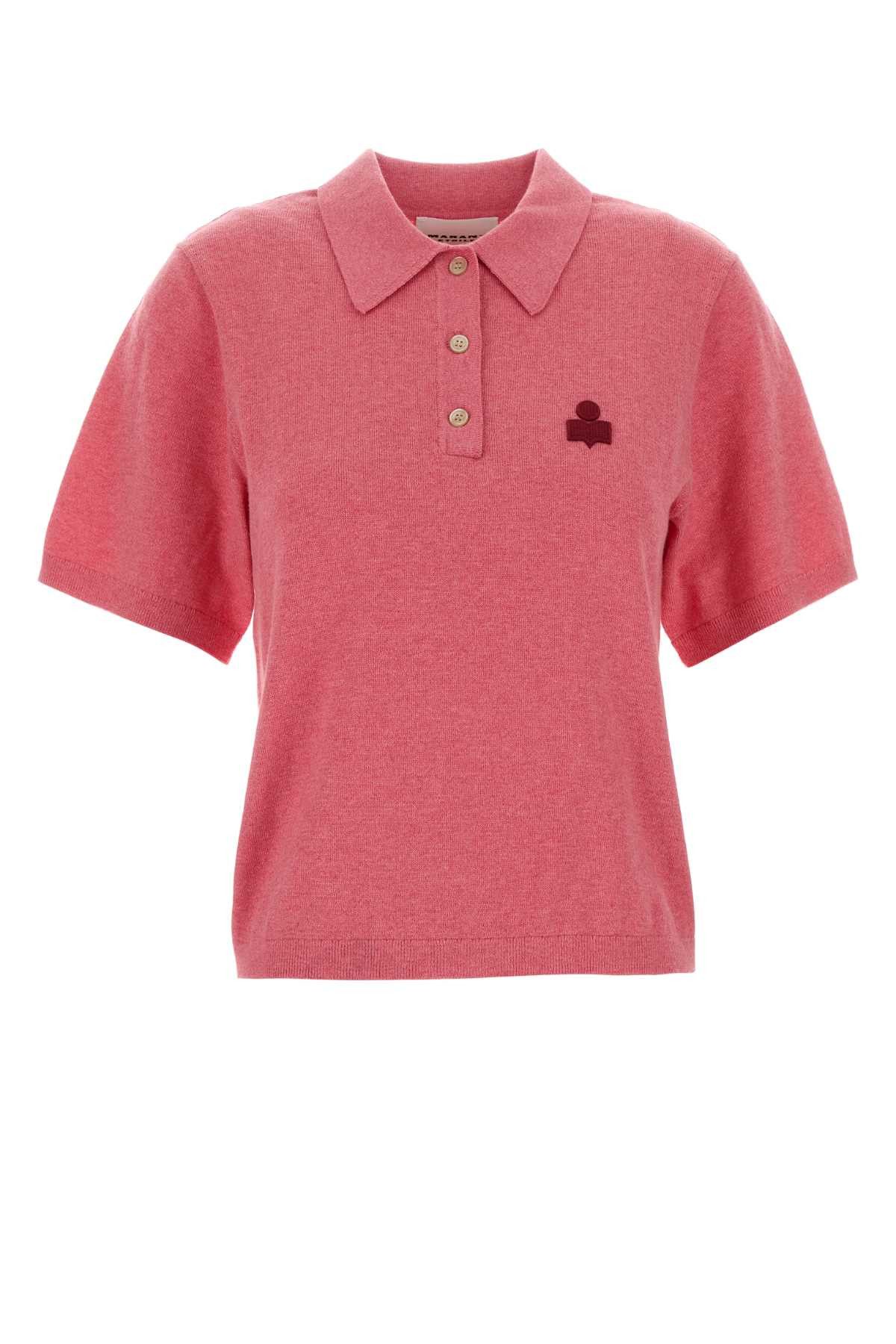 Isabel Marant Etoile Pink Cotton Blend Althea Polo Shirt Size M / US 6-8 / IT 42-44 - 1 Thumbnail