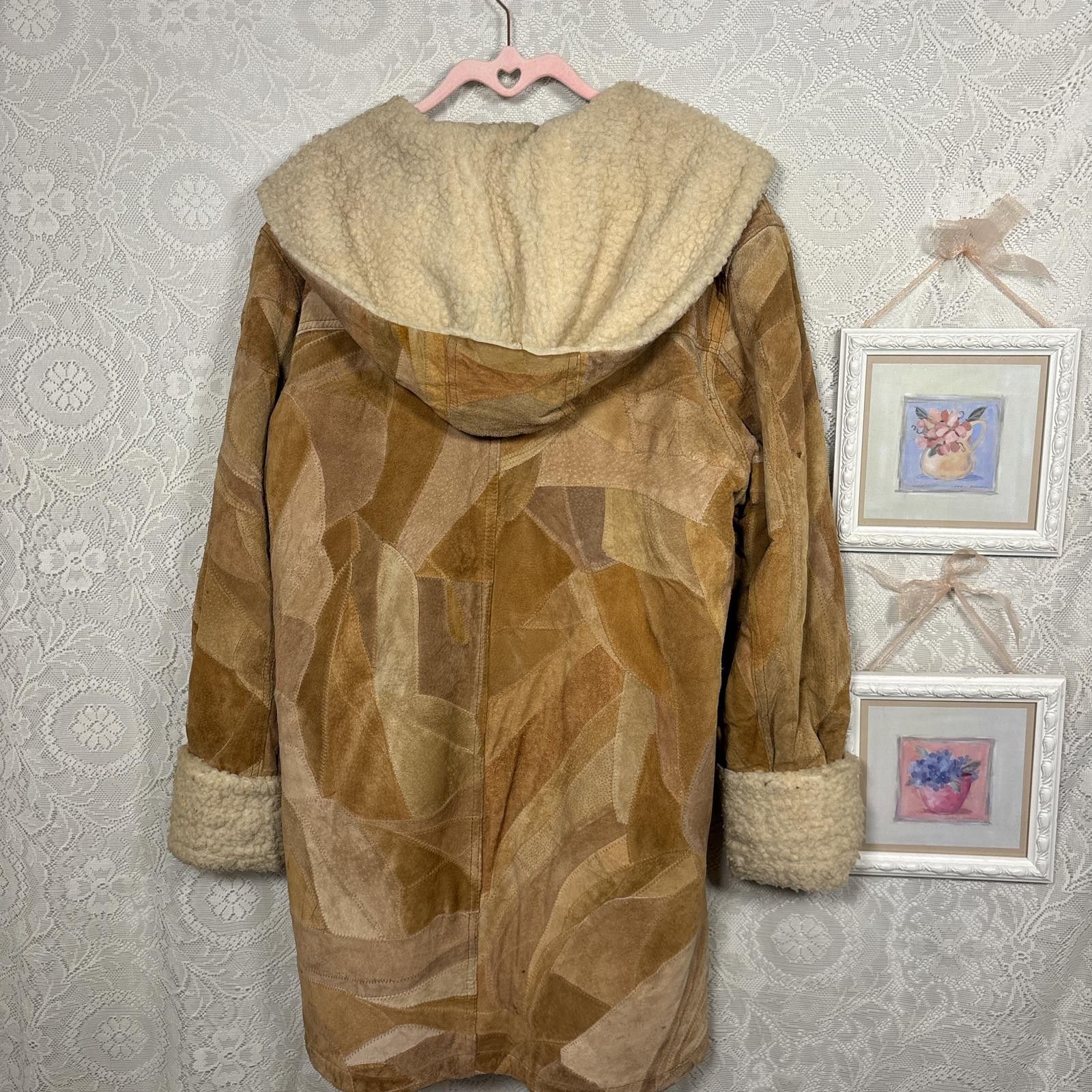 Other vintage leather patchwork hooded jacket with sherpa lining Size XL / US 12-14 / IT 48-50 - 6 Thumbnail
