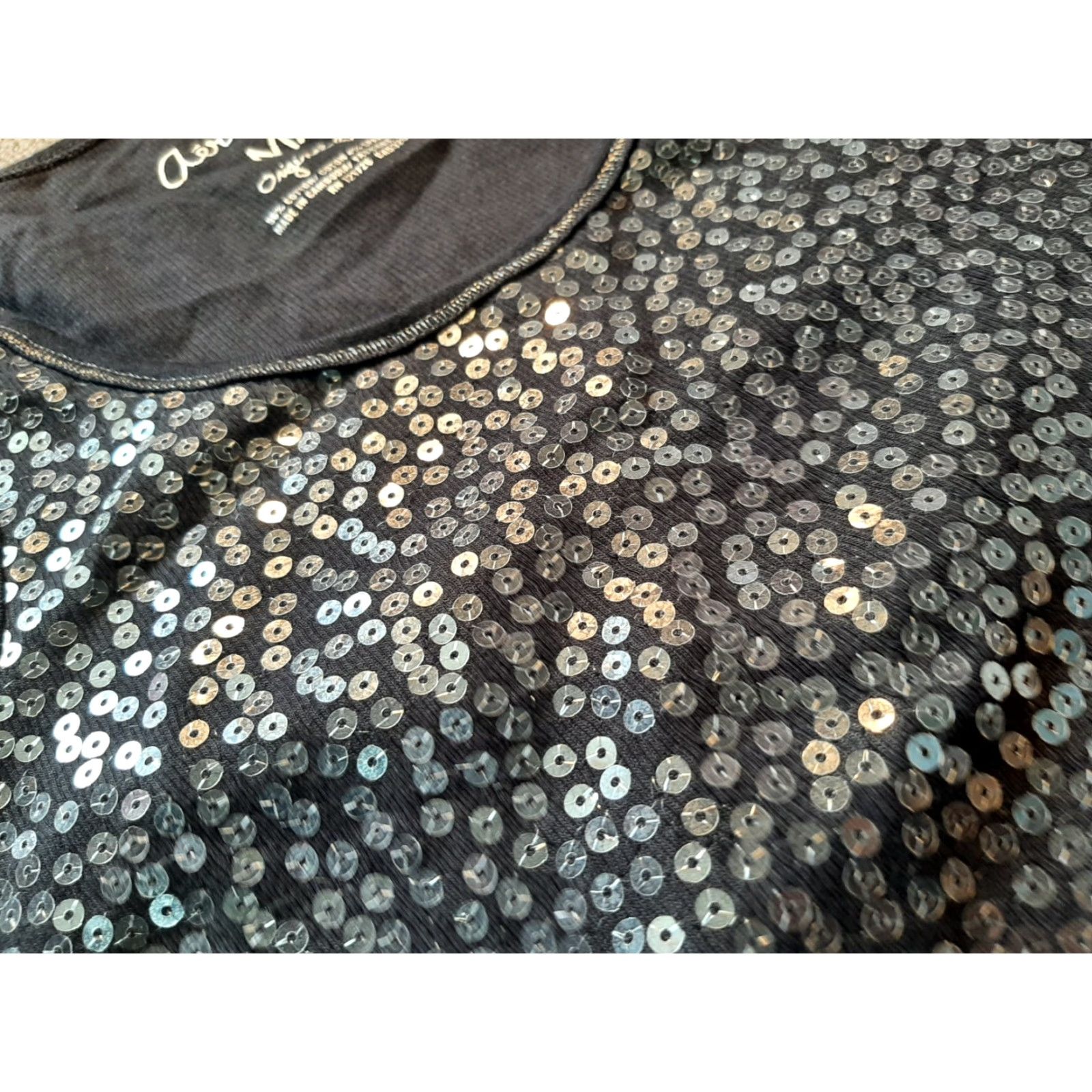 Vintage Aéropostale Tank Top Sequins Black Medium M Women Size M / US 6-8 / IT 42-44 - 2 Thumbnail