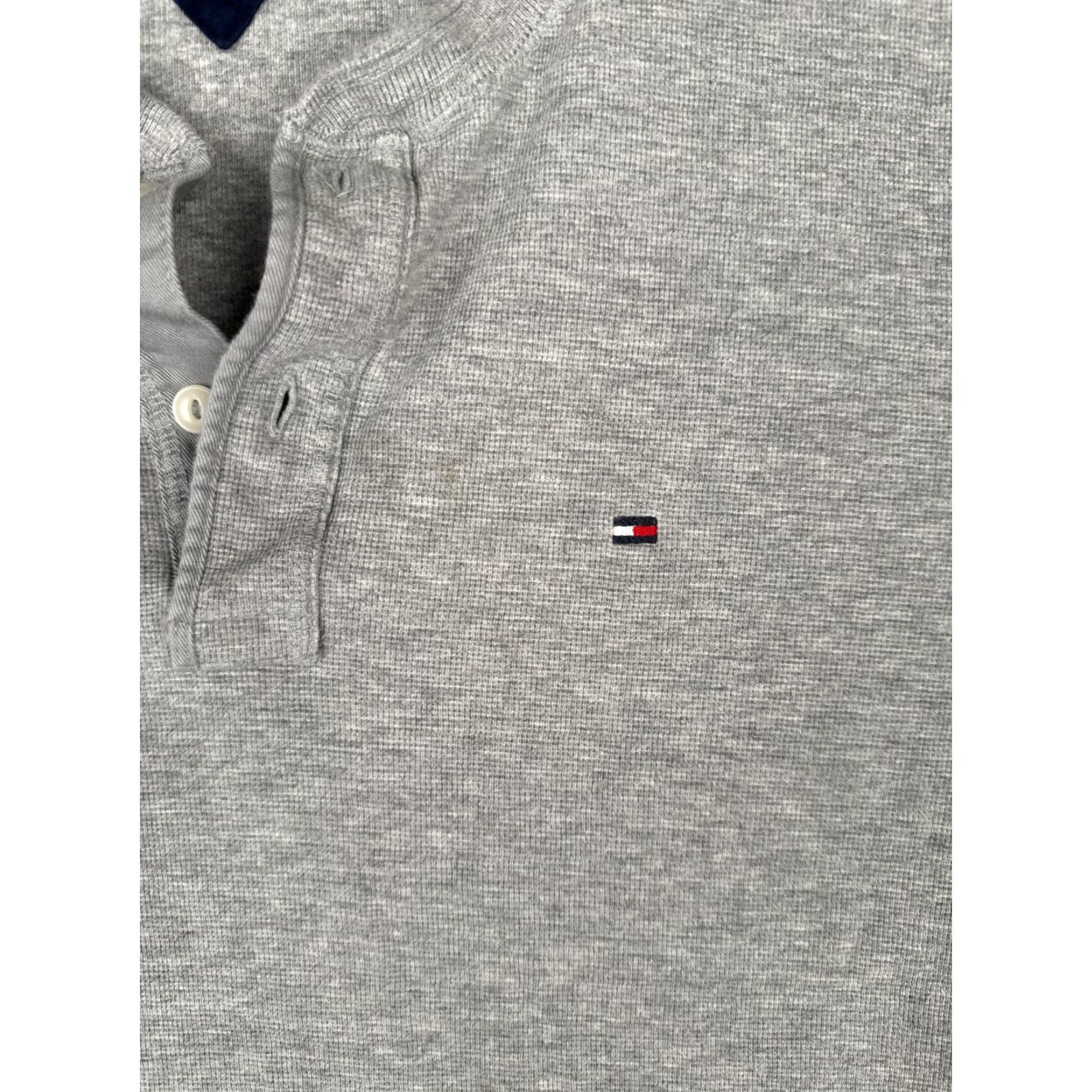 Tommy Hilfiger Tommy Hilfiger Shirt Adult Large Gray Knit Long Sleeve Henley Neck 100% Cotton Size US L / EU 52-54 / 3 - 6 Thumbnail