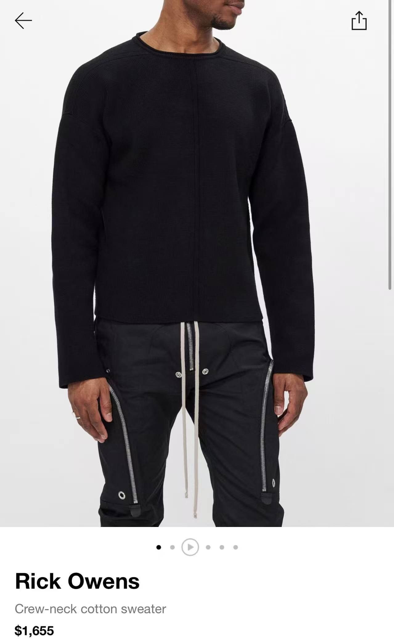 Rick Owens RICK OWENS S/S24 LIDO Maglia Pull Sweater Crew Neck Size US M / EU 48-50 / 2 - 7 Thumbnail