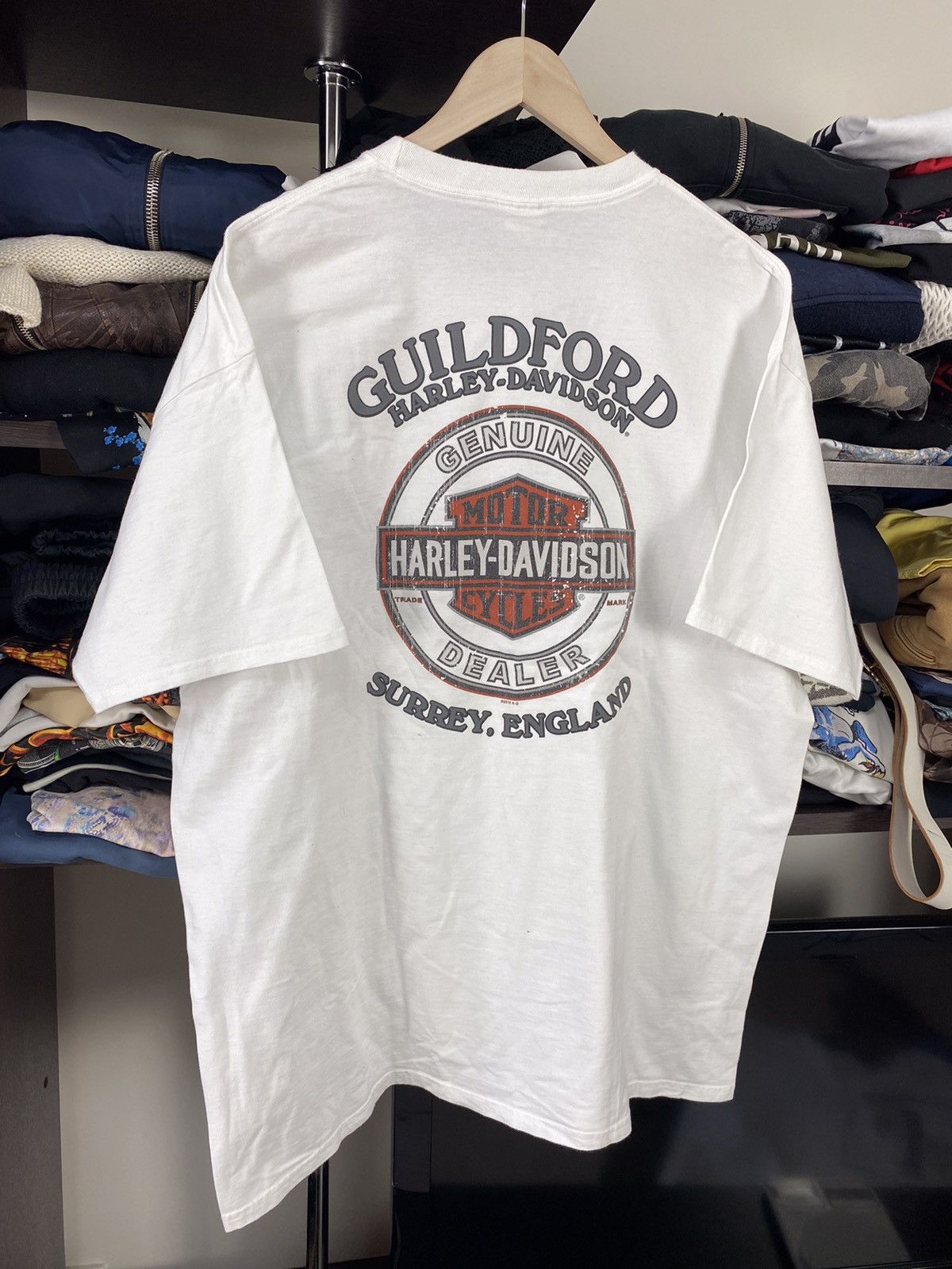 Harley Davidson × Vintage Vintage Harley Davidson 00s Guildford Graphic Tee Size US XXL / EU 58 / 5 - 6 Thumbnail