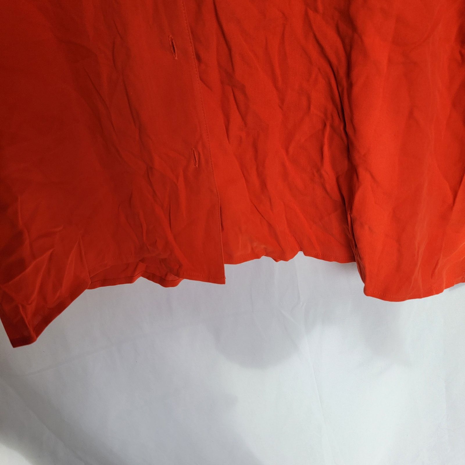 Other Y2K Gauva Red Orange 100% Silk Button-Up Shirt Size 18 Size XXL / US 16-18 / IT 52-54 - 10 Thumbnail