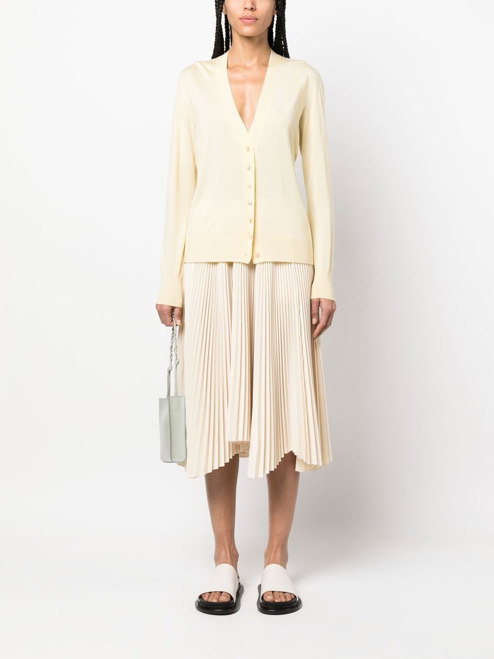 Jil Sander o1y1025 Cardigan in Pastel Yelllow Size XS / US 0-2 / IT 36-38 - 5 Thumbnail
