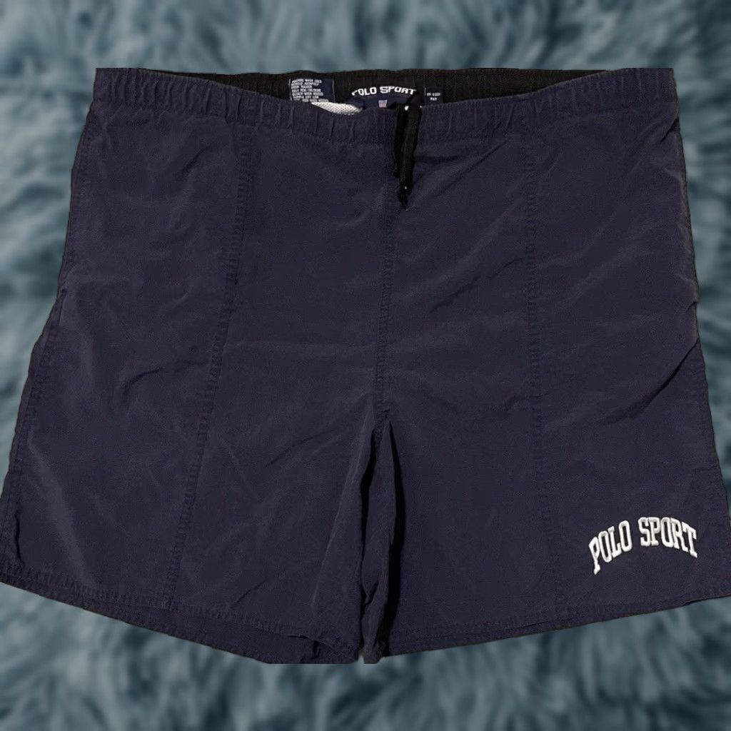 Polo Ralph Lauren VINTAGE Polo Ralph Lauren Spellout Board Shorts Trunks XL Blue Surf Sailing 90s USA Flag Motorsports Hip Hop Grunge Retro nautical Size US XL / EU 56 / 4 - 1 Thumbnail