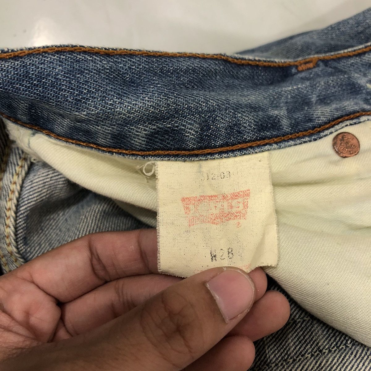 Levi's 🔥Rare Distressed Denim Jeans Levi’s Made in USA Size US 30 / EU 46 - 16 Thumbnail