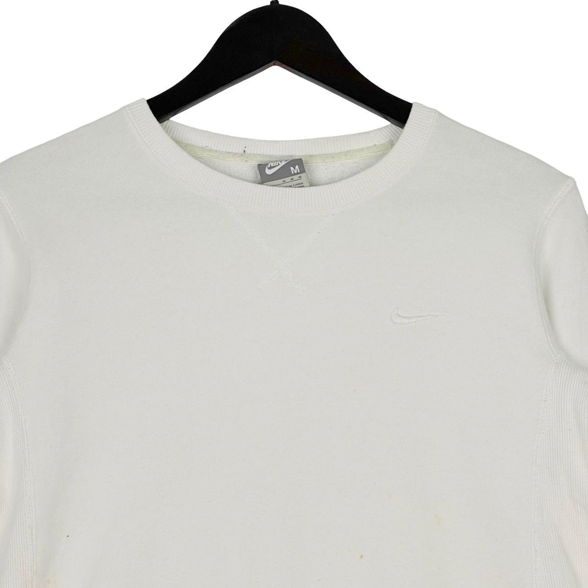 Nike × Vintage Vintage Nike Crewneck Sweatshirt White Pullover Jumper Size Size M / US 6-8 / IT 42-44 - 4 Thumbnail