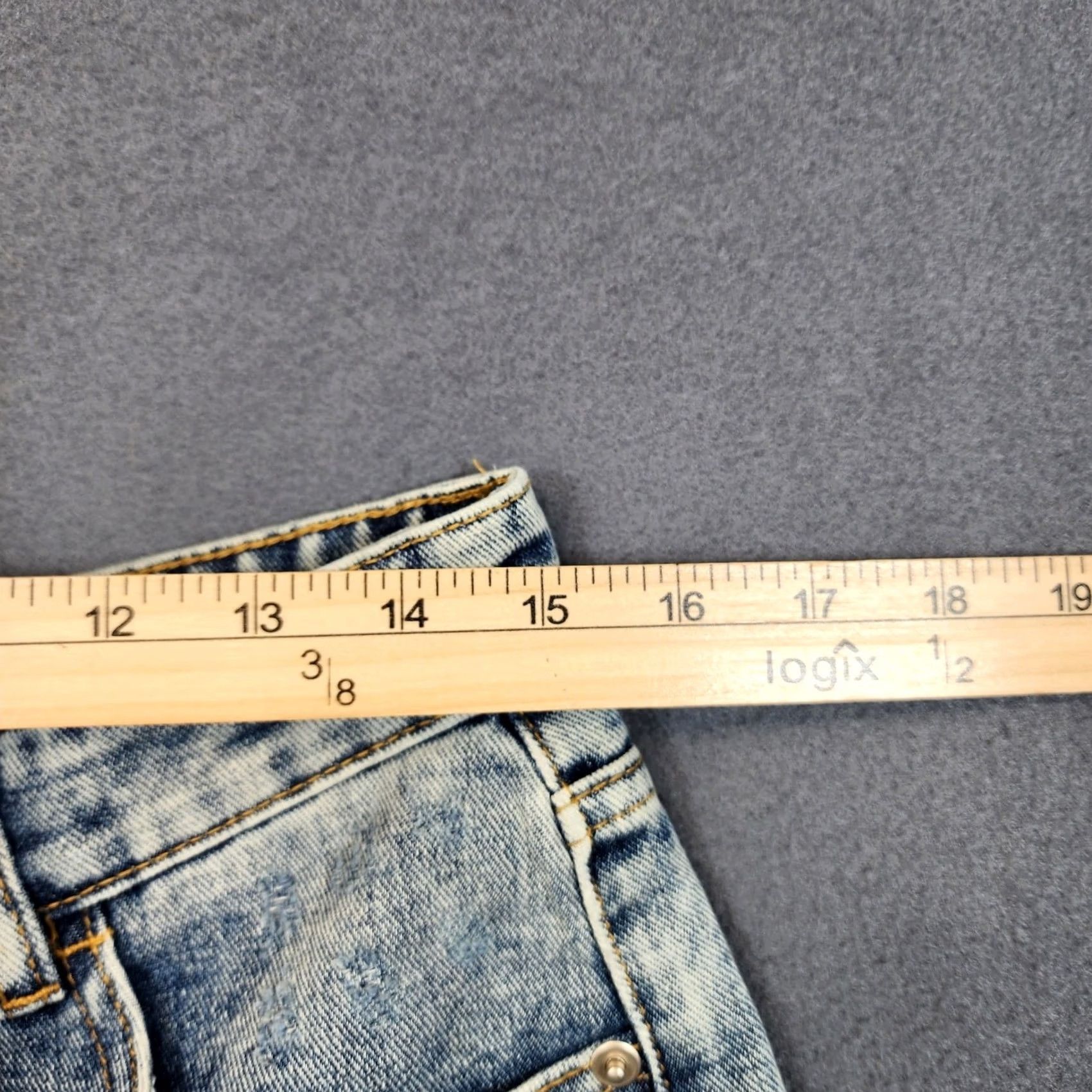 Vintage Blu Ivy Jeans Women L 30x27 Blue Acid Wash Factory Distressed Baggy 90s Y2K Womens Size 30" / US 8 / IT 44 - 6 Thumbnail