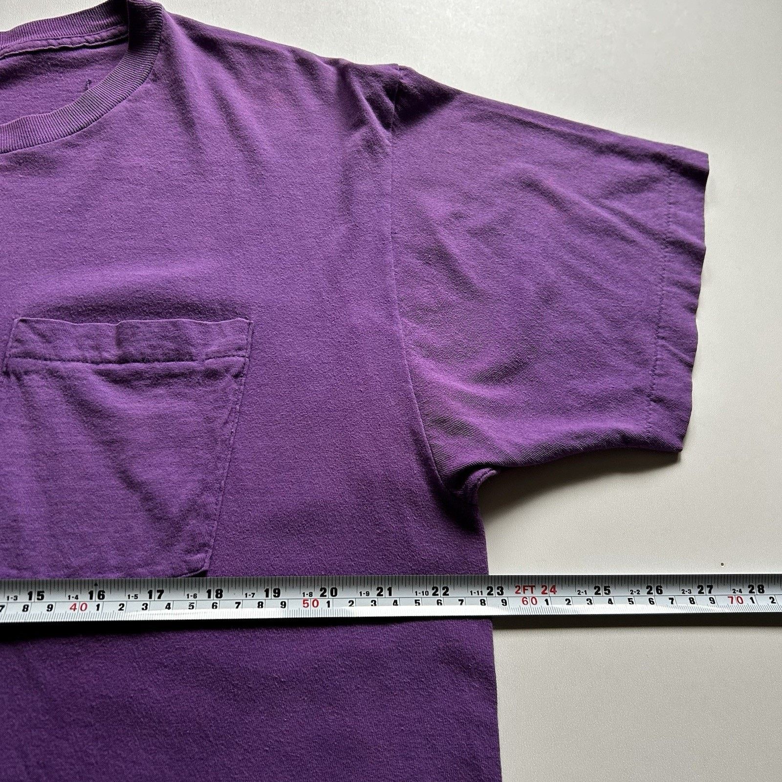Vintage Vintage Sun Faded Purple Pocket T Shirt XL 90s Single Stitch Size US XL / EU 56 / 4 - 7 Thumbnail