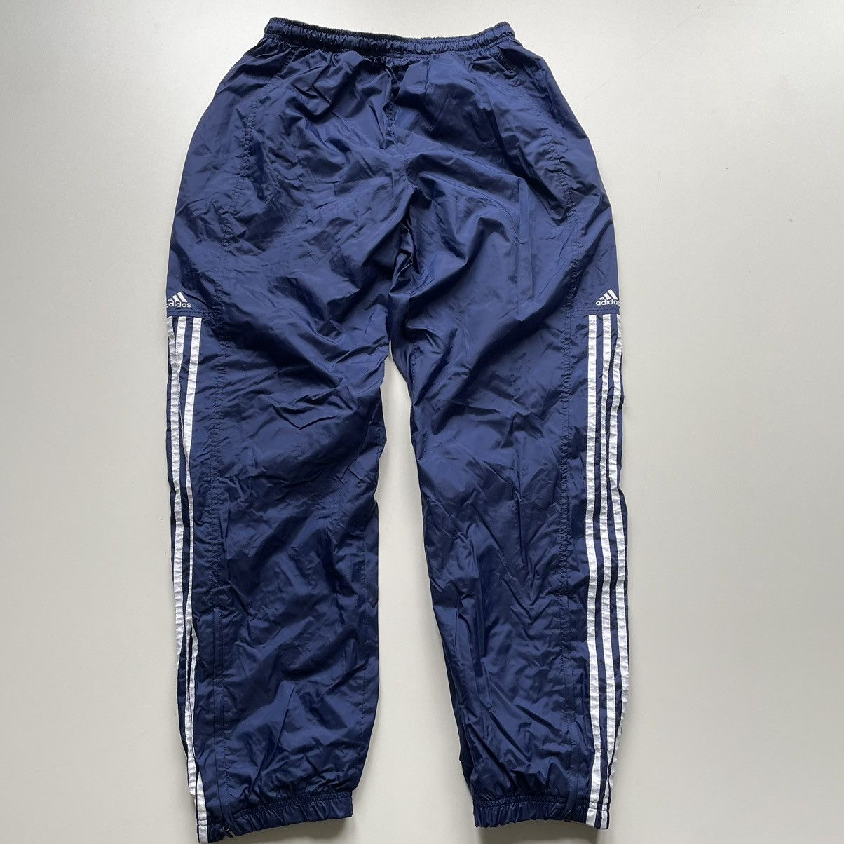 Adidas Vintage 2000s Adidas embroidered 3 Stripe Swishy Track pants ...