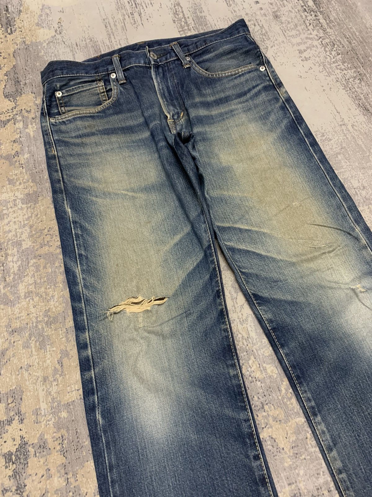 Japanese Brand Vintage Edwin Lot 503 Distressed Mud Wash Denim Jeans 32x28 Size US 32 / EU 48 - 2 Thumbnail