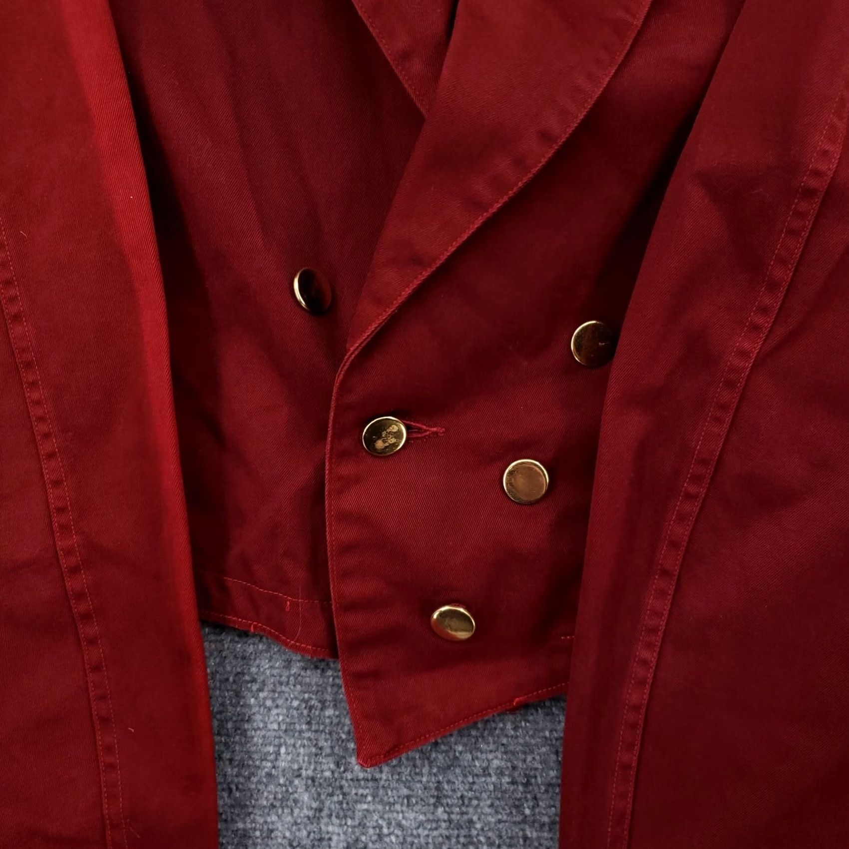 Vintage VINTAGE Shane Womens Red Cropped Suit Jacket Single Breasted Notched Formal Size 8 Size M / US 6-8 / IT 42-44 - 4 Thumbnail