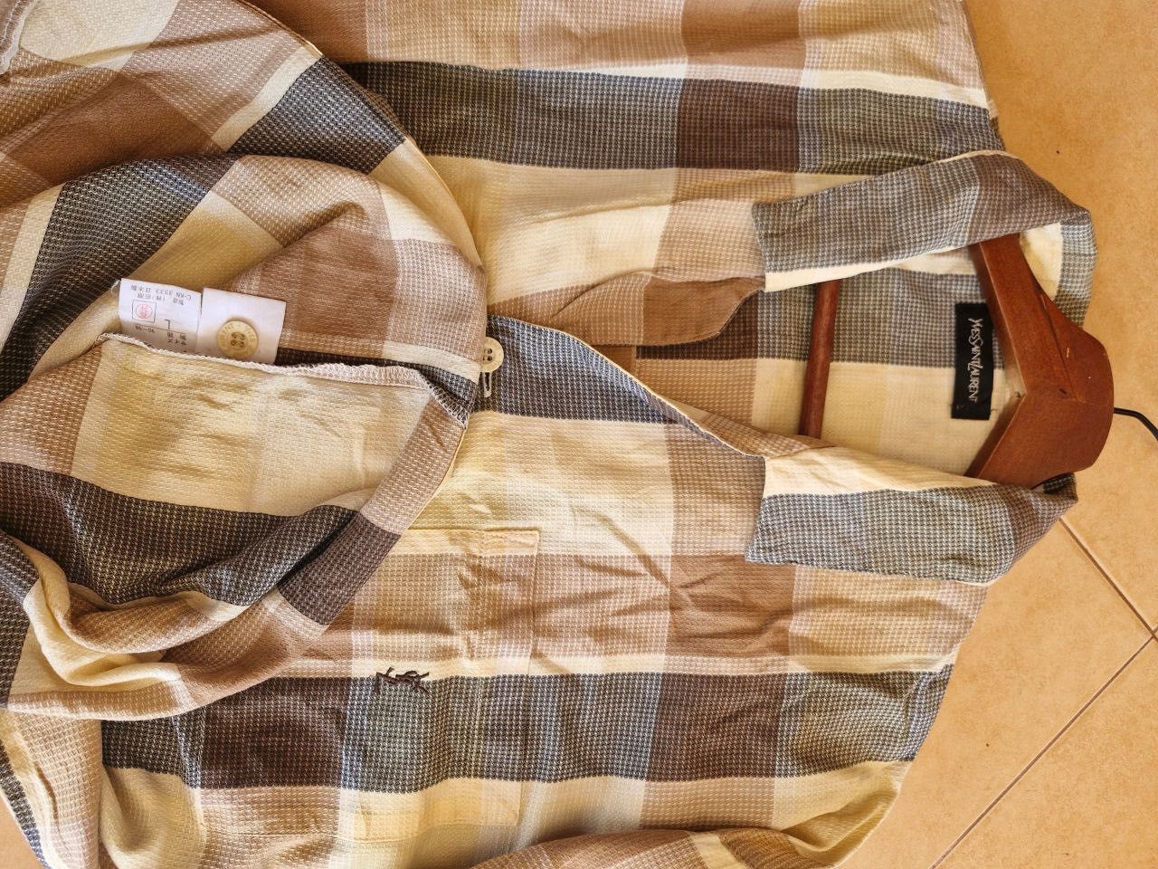 Yves Saint Laurent YSL check pattern long sleeve Size L / US 10 / IT 46 - 6 Thumbnail