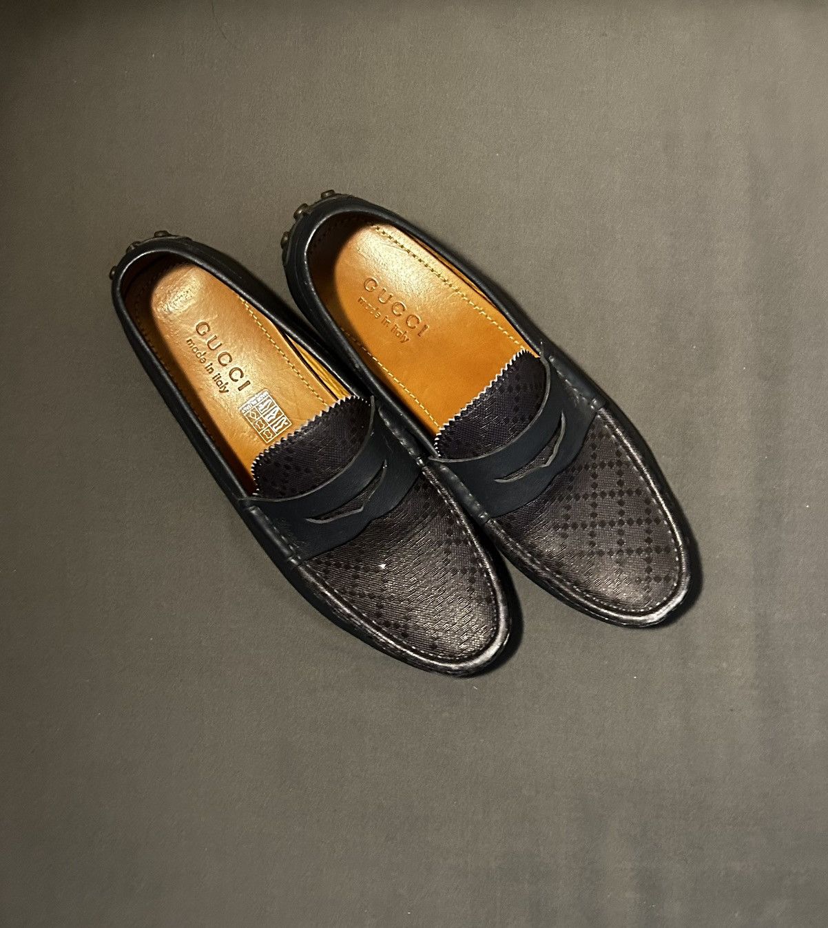 Gucci Gucci Dark Blue Vero Cuoio Leather Loafers Size US 7 / EU 40 - 2 Thumbnail