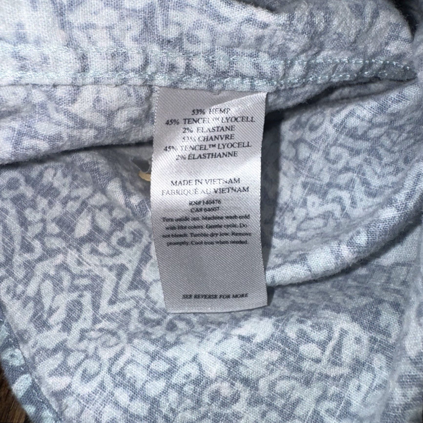 Faherty Faherty Short Sleeve Button Down Blue Men’s Medium Floral Hemp Blend Shirt Size US 31 - 4 Thumbnail