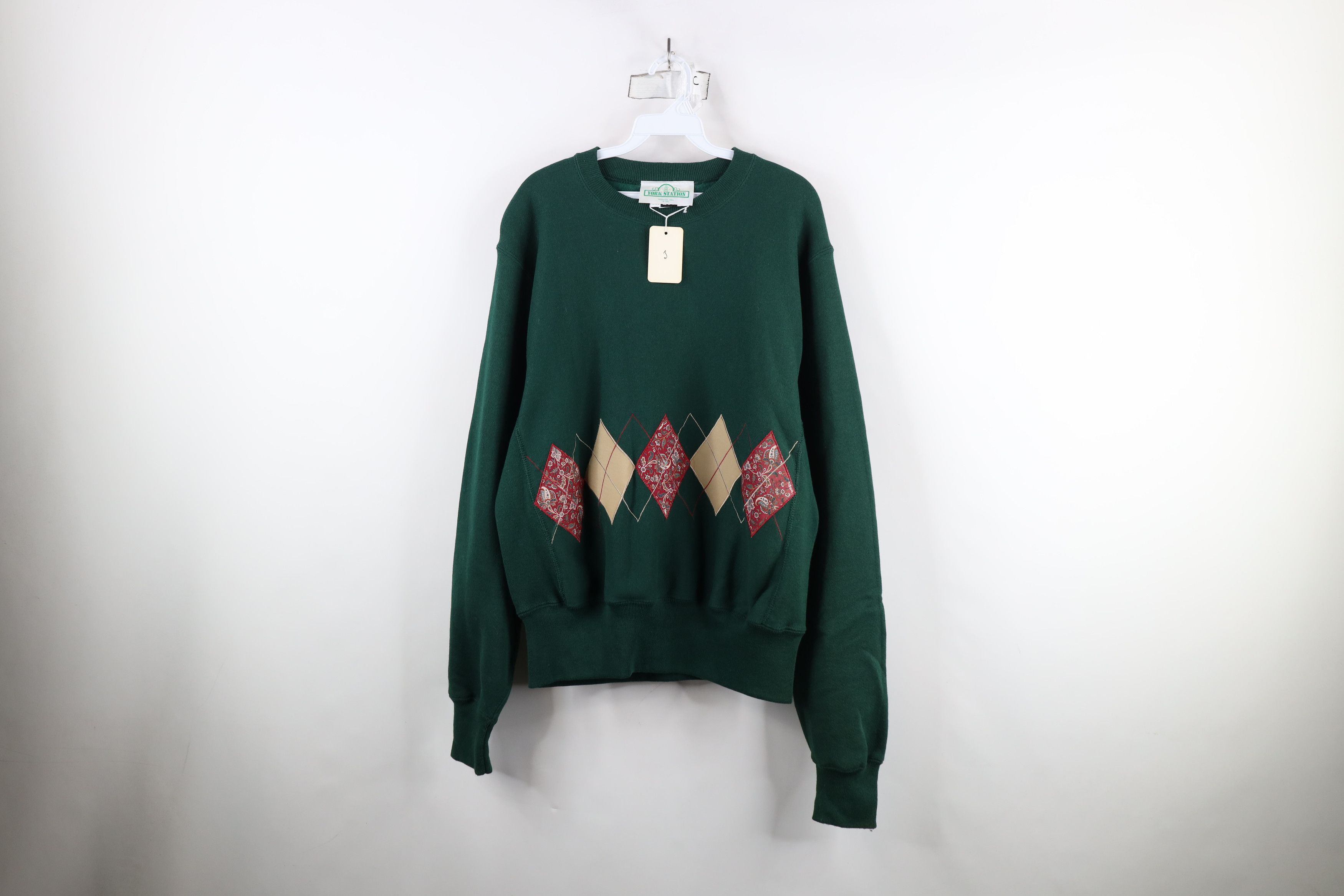 Vintage Deadstock Vintage 90s Streetwear Quilt Patch Sweatshirt USA Size M / US 6-8 / IT 42-44 - 1 Thumbnail