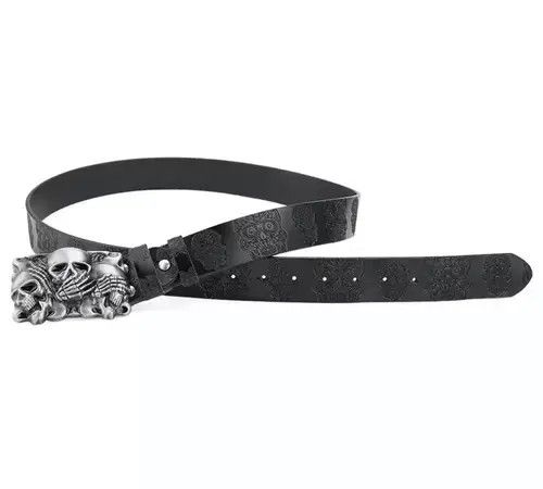 Leather Skull Leather Belts Size ONE SIZE - 4 Thumbnail