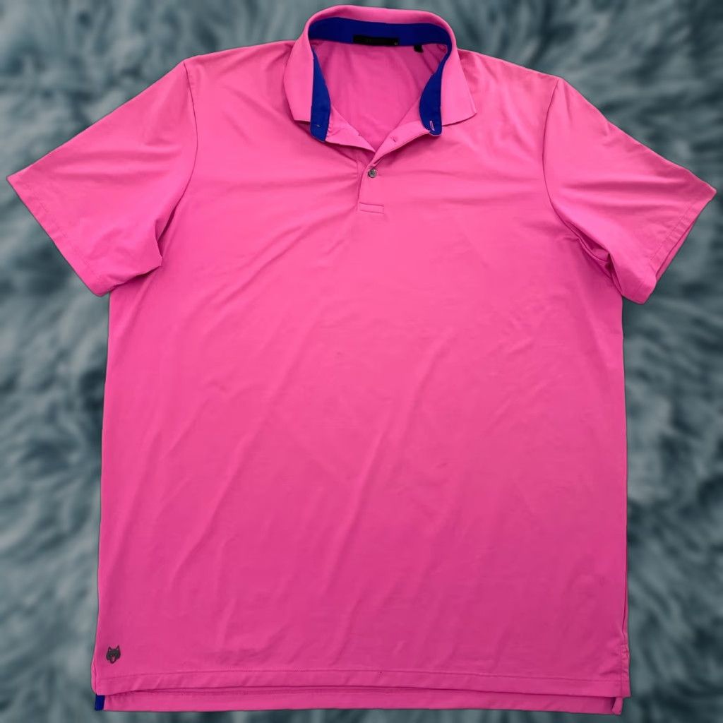 Greyson Polo Shirt Adult XL Extra Large Logo Stretch Polo Solid Pink Golf Wolf Mens