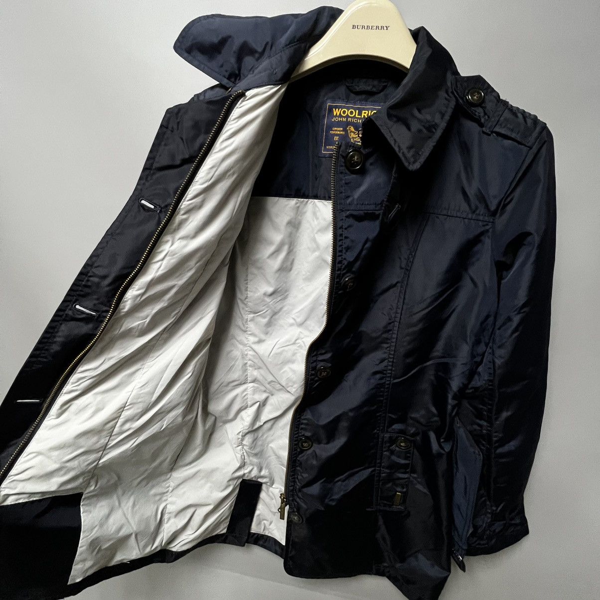 Woolrich Woolen Mills WOOLRICH Trench Coat For Women’s 100% Nylon Navy Size XS / US 0-2 / IT 36-38 - 16 Thumbnail