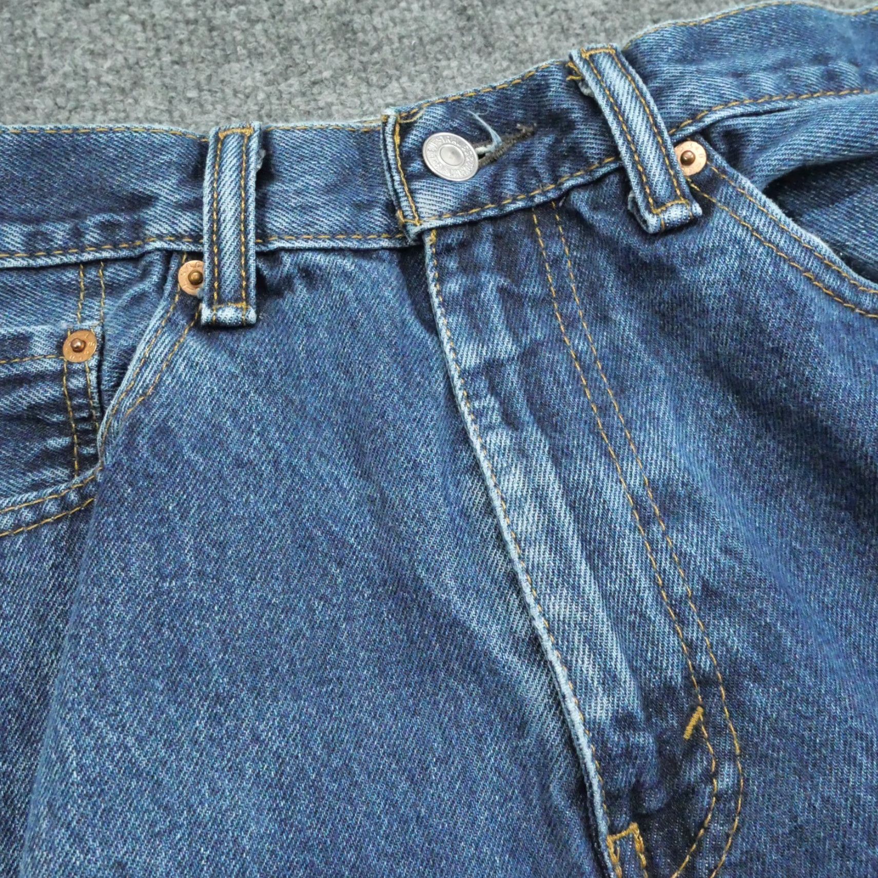 Levi's Levi's 505 Jeans Mens 32x30 Blue Denim Regular Fit Straight Leg Pants Size US 32 / EU 48 - 6 Thumbnail