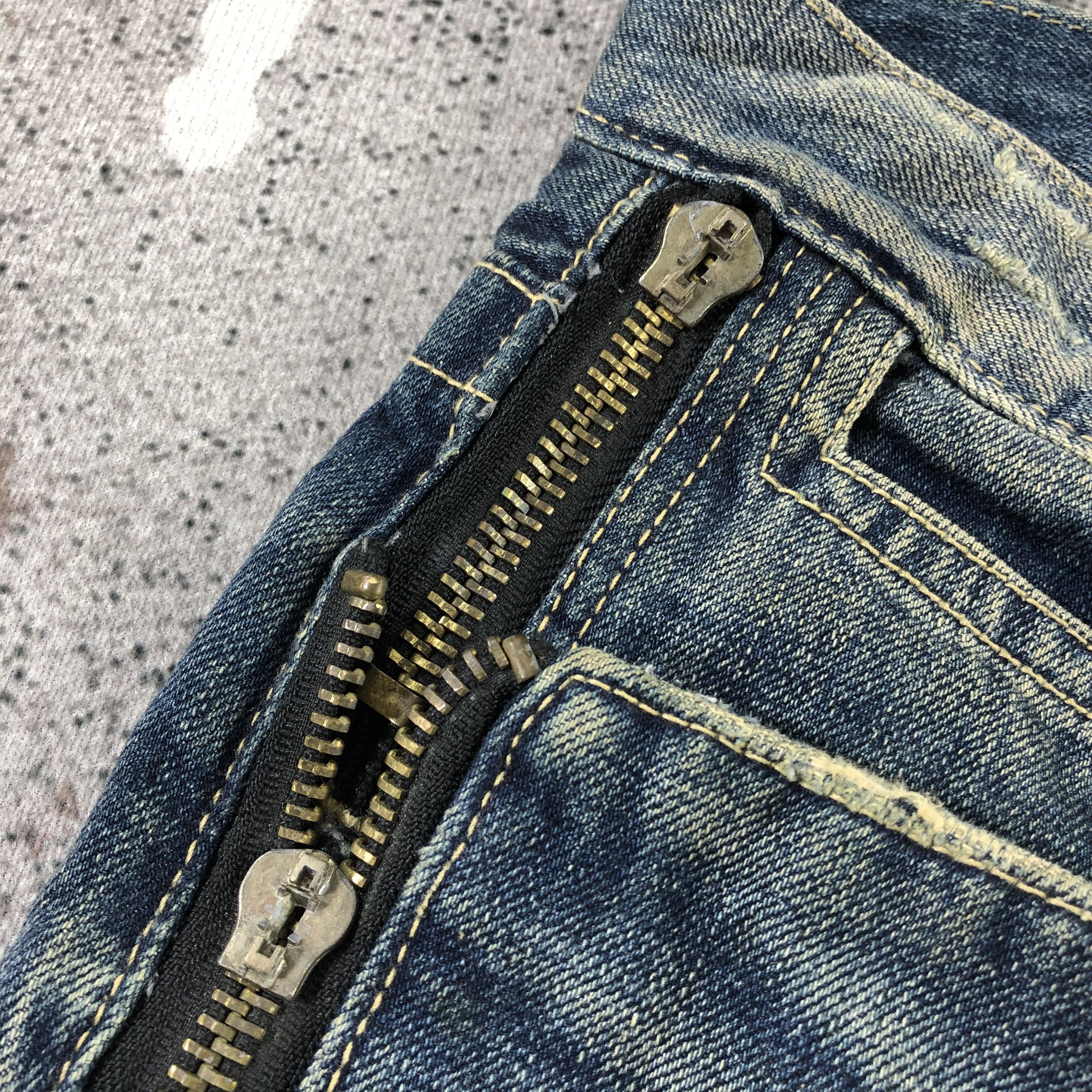 Japanese Brand Heritage Stone Zipper Jeans Faded Dirty Wash Denim Size US 32 / EU 48 - 8 Thumbnail