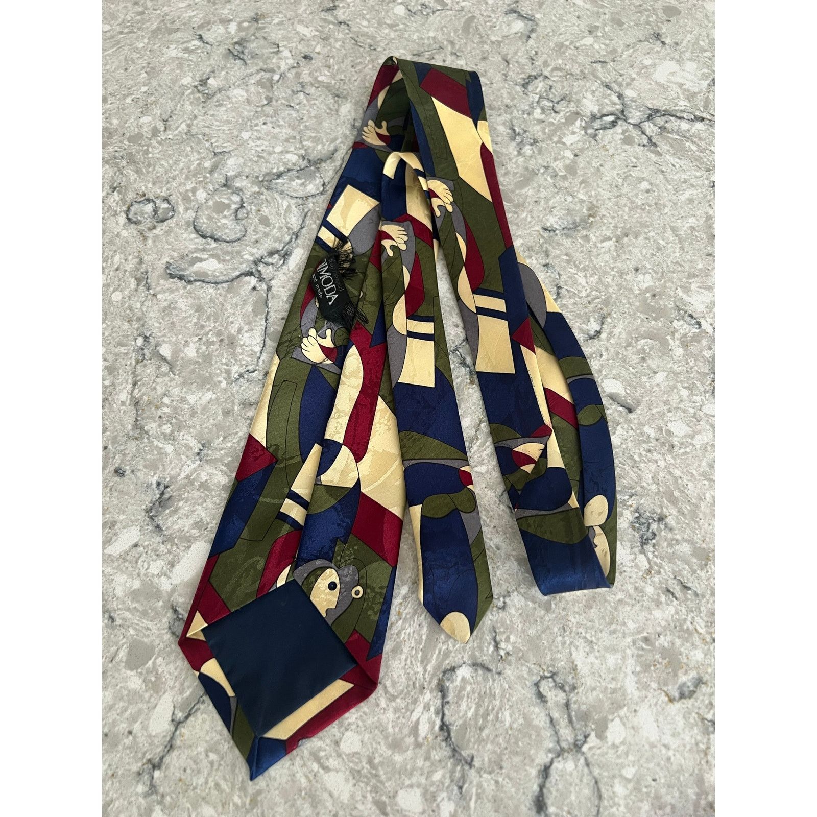 Vintage Vintage Dimoda Men's Handmade Silk Neck Tie Abstract Art Size ONE SIZE - 2 Thumbnail
