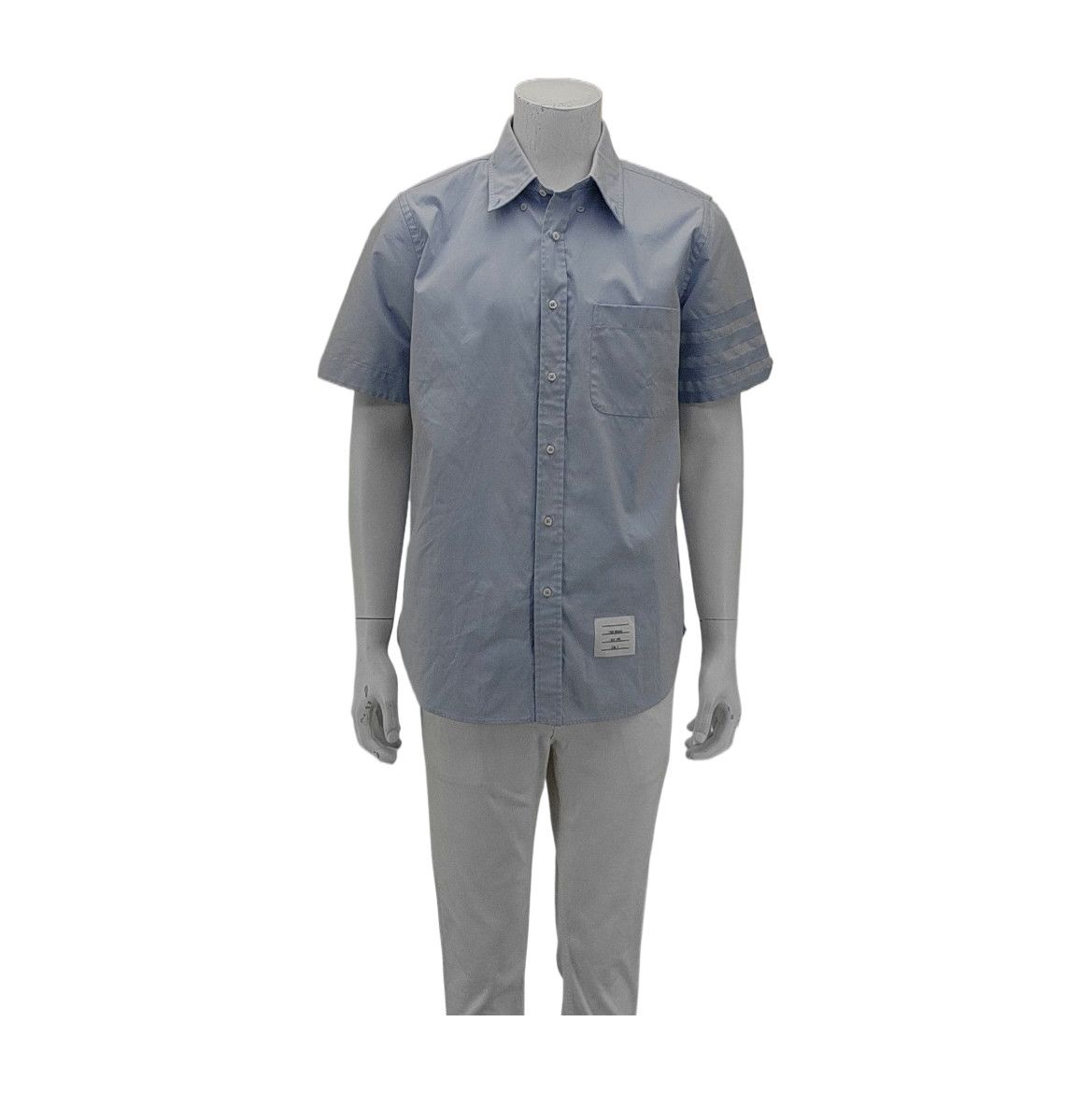 Thom Browne Thom Browne 4-Bar Stripe Short Sleeve Shirt Size 3 Size US L / EU 52-54 / 3 - 1 Thumbnail