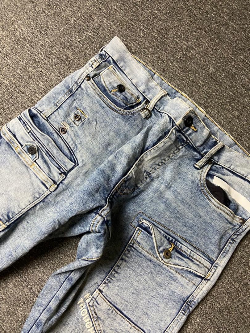 Japanese Brand Iz Frontier 7352 Stretch Cargo Jeans (175) Size US 33 - 10 Thumbnail