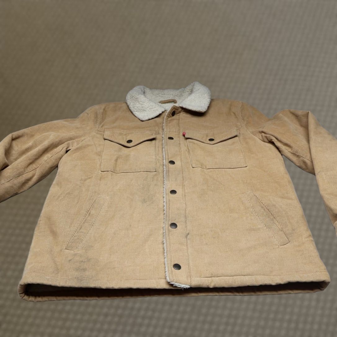 Levi's Levi's Trucker Jacket Mens Medium Beige Corduroy Sherpa Lined Rugged Full Zip Size US M / EU 48-50 / 2 - 1 Thumbnail