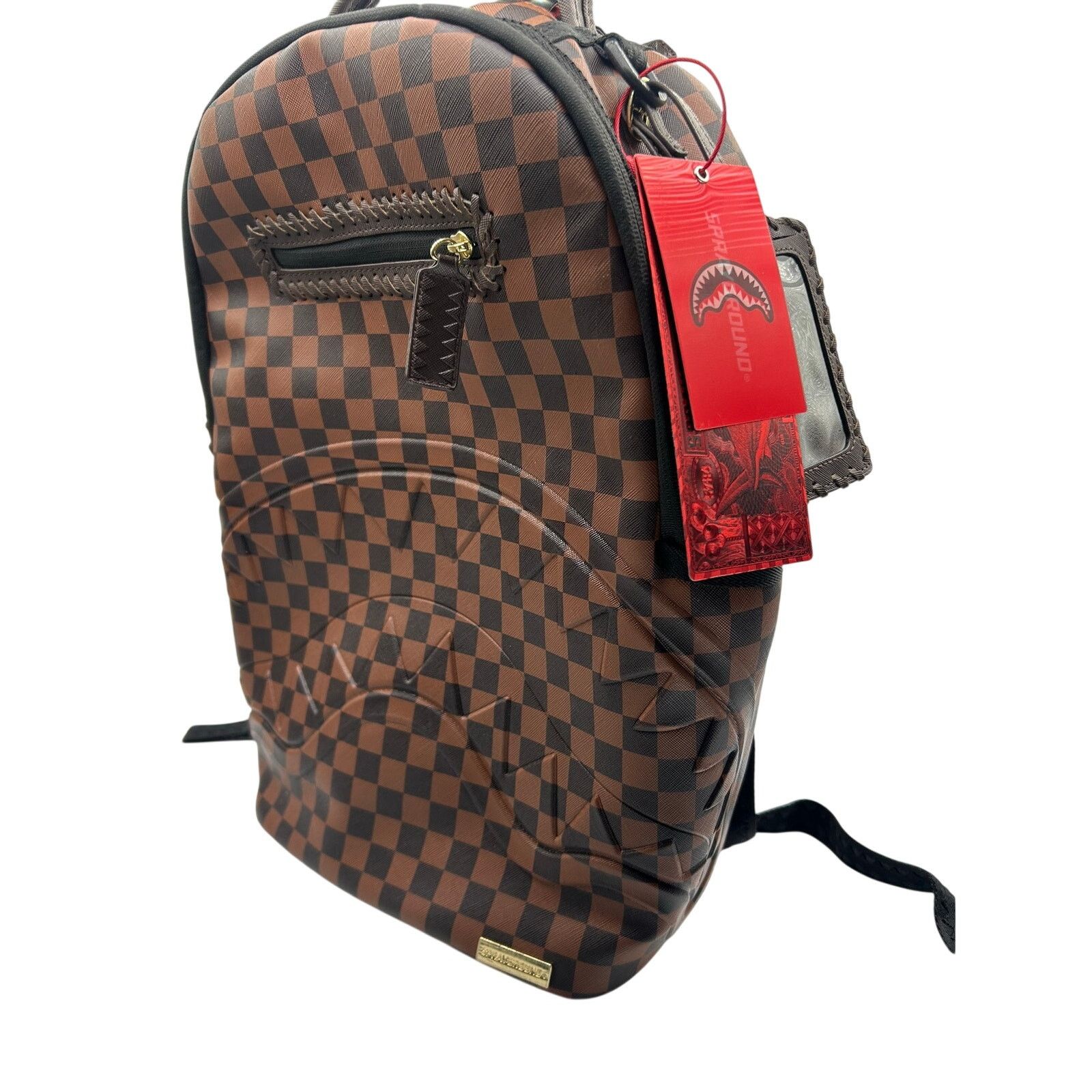 Sprayground Sprayground Limited Edition Shark Backpack Brown Checker NWT Size ONE SIZE - 7 Thumbnail