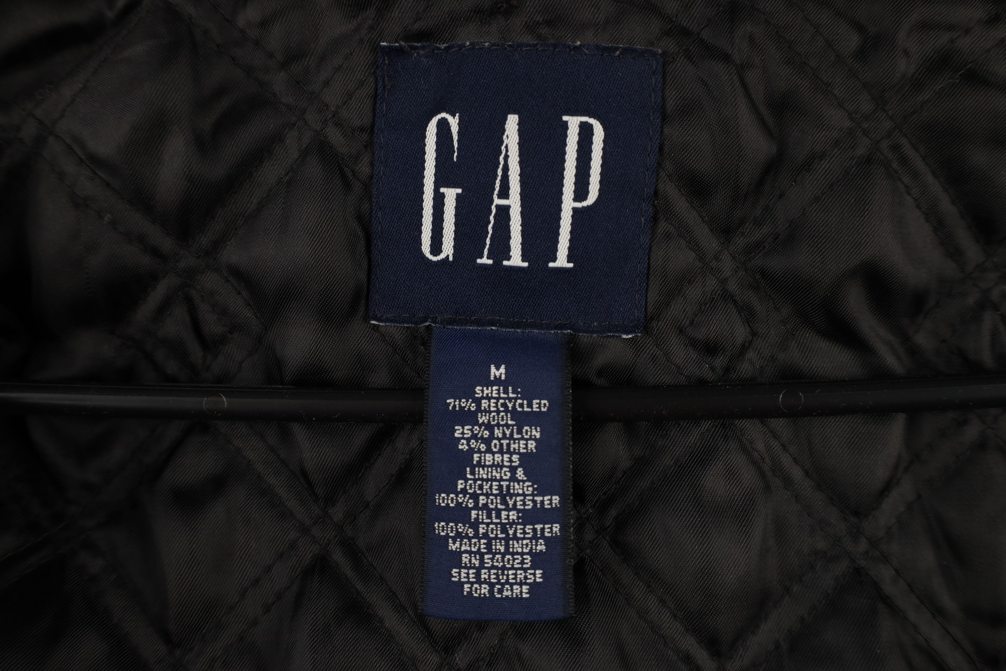 Gap × Vintage Vintage Y2K 2000 Gap Quilted Wool Bomber Jacket Navy Blue Size US M / EU 48-50 / 2 - 11 Thumbnail