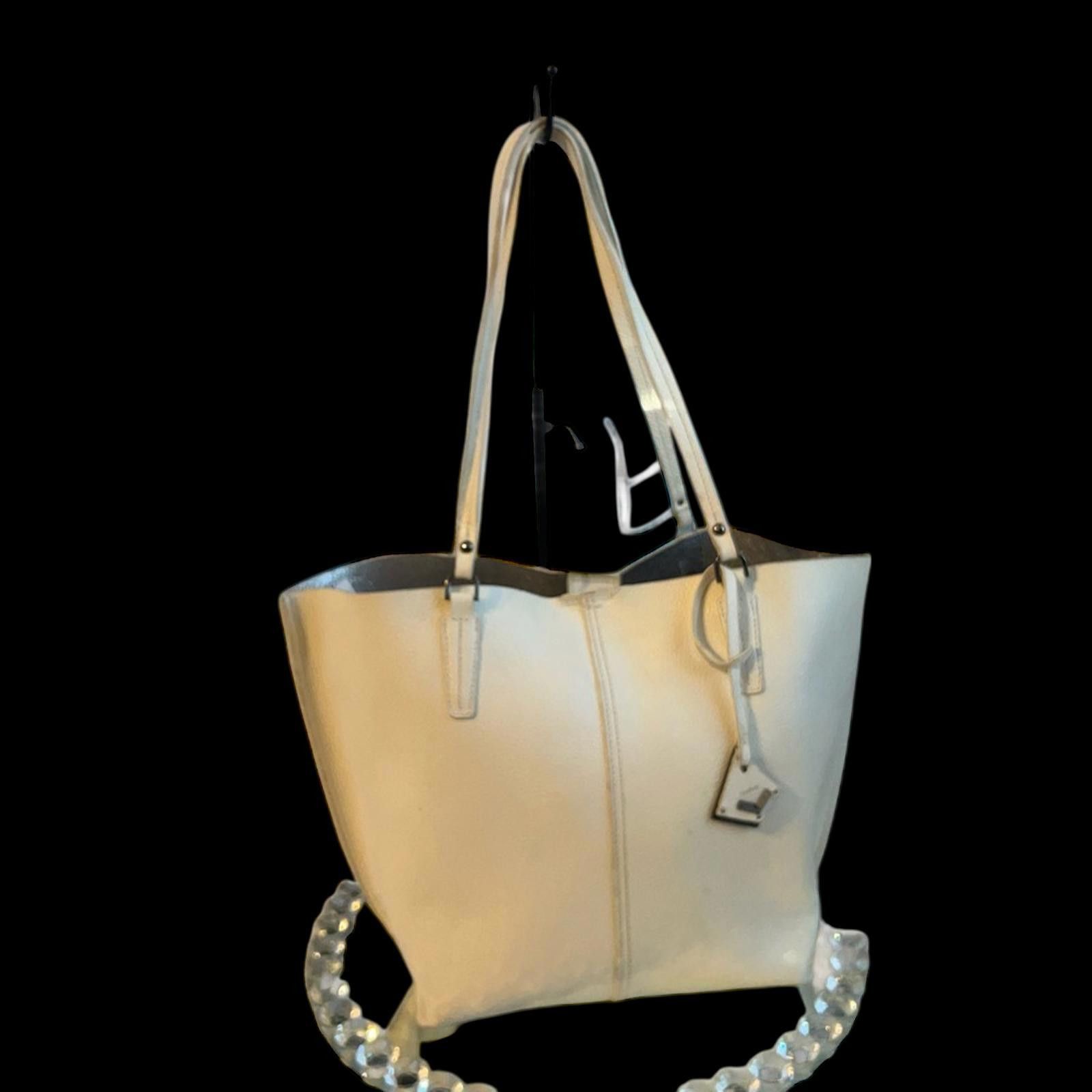 Other Botkier Leather Tote Bag Cream with Silver Inside Size ONE SIZE - 2 Thumbnail