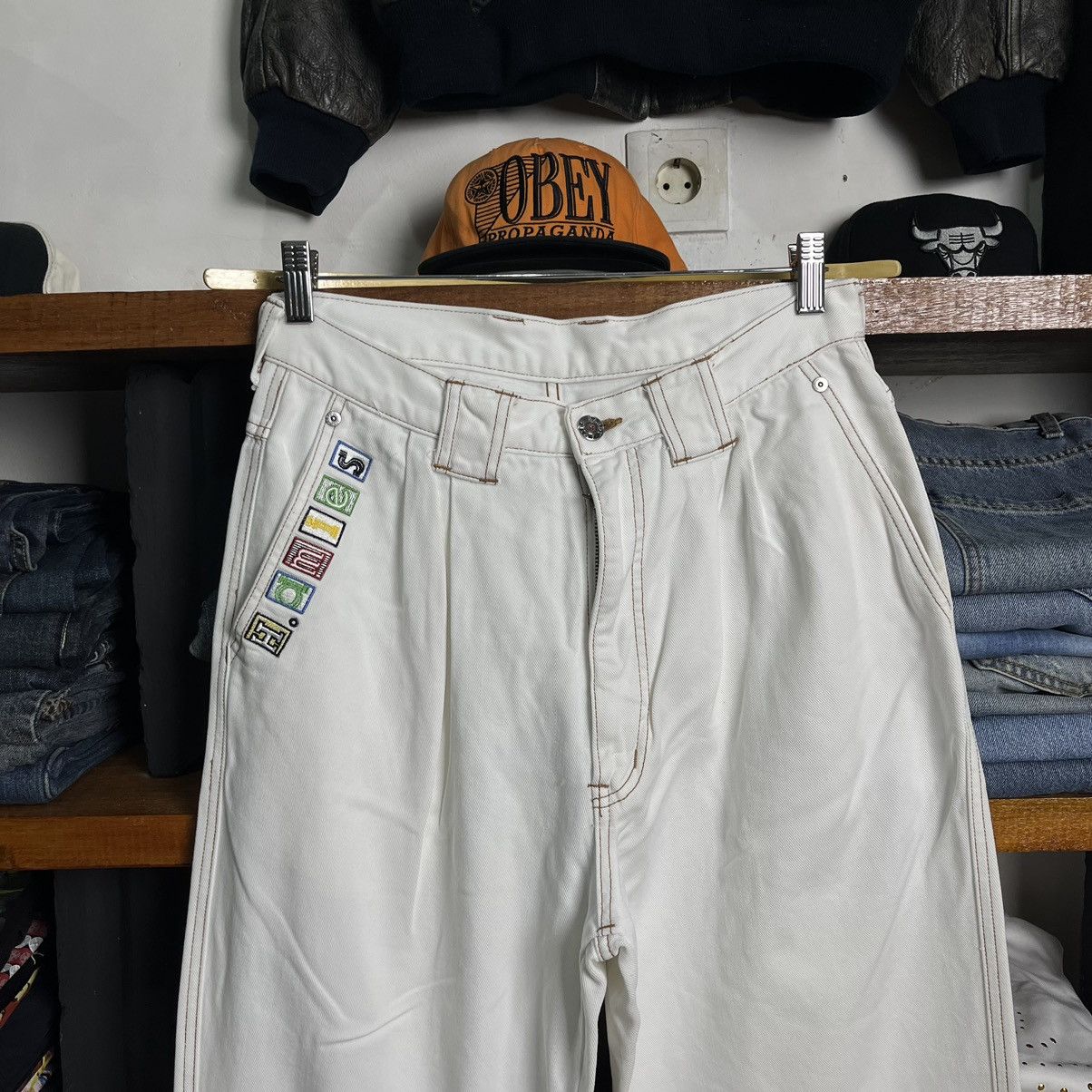 Hardy Amies × JNCO × Japanese Brand Y2K Hardy Amies Sport London Bear Embroidered Baggy Jeans Size US 31 - 6 Thumbnail