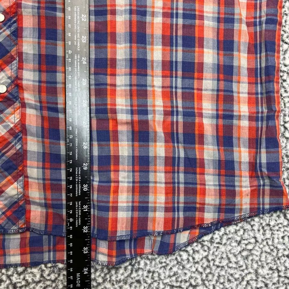Wrangler Wrangler Shirt Men XL Plaid Button Up Pearl Snap Oversized Size US XL / EU 56 / 4 - 5 Thumbnail